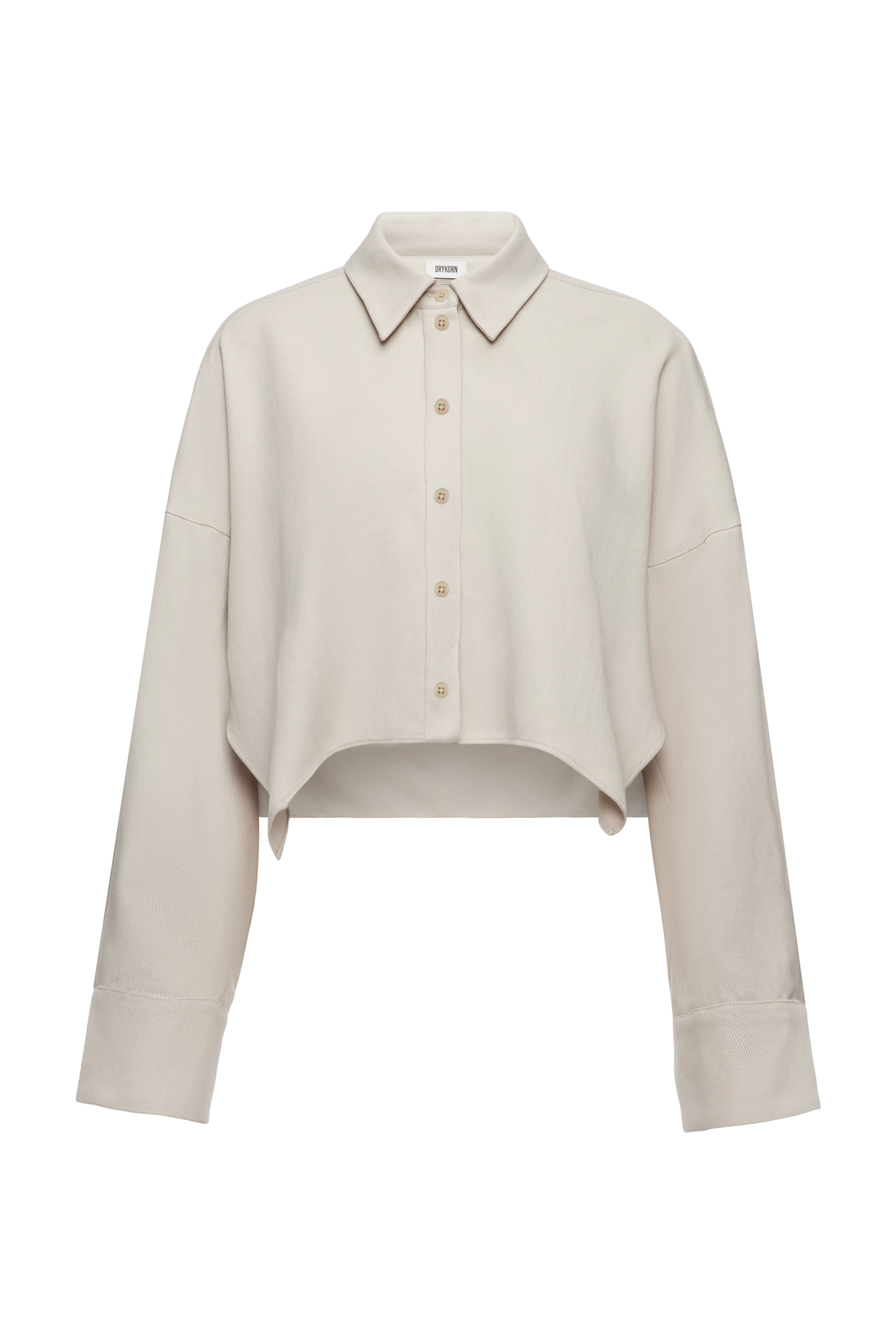 OSHIA - Oversized shirt blouse in lyocell - women - beige - Freisteller Frontansicht