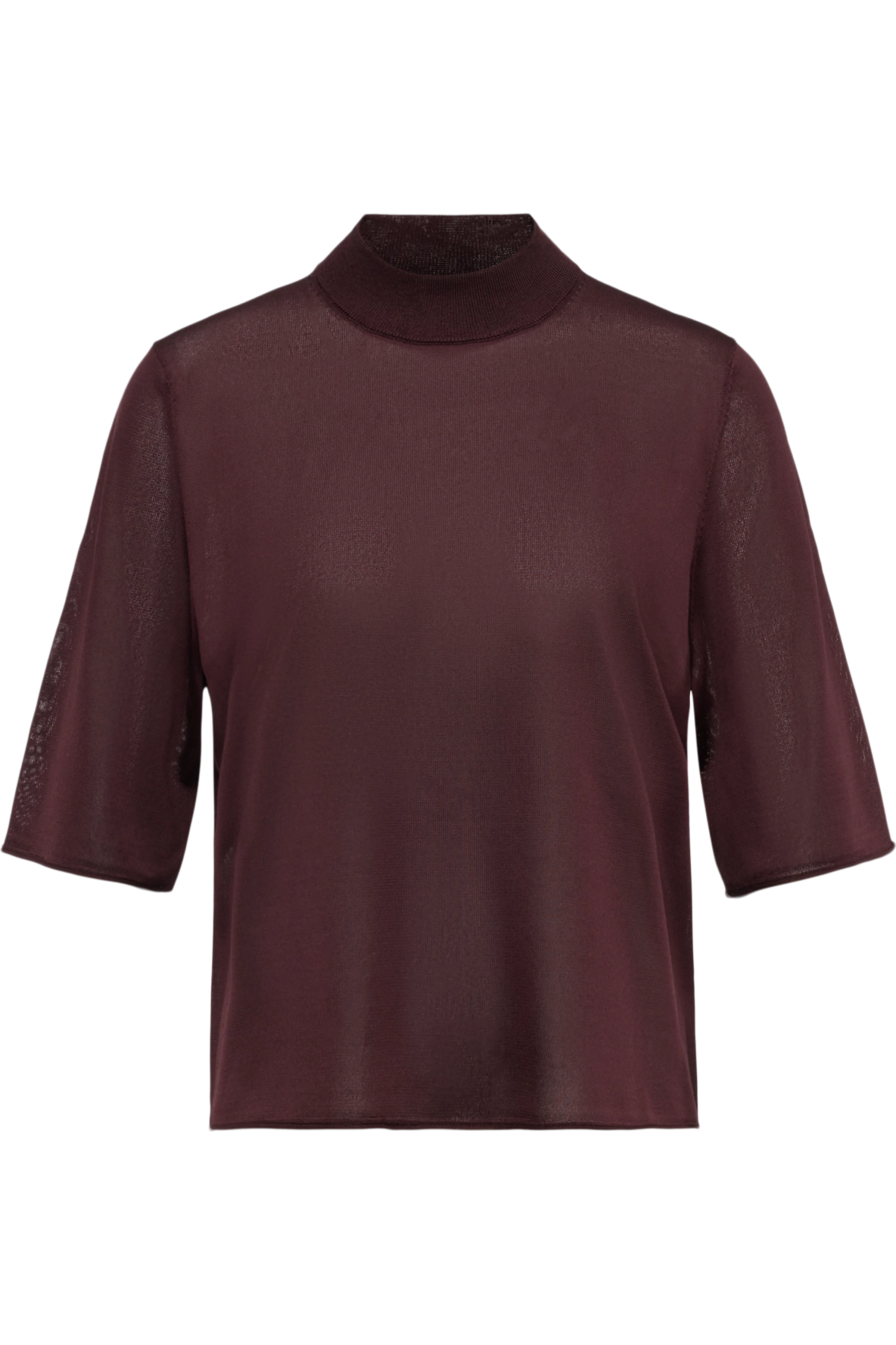 NISLE_2 - Strick-T-Shirt in Luxus-Textur - Damen - rot - Freisteller Frontansicht