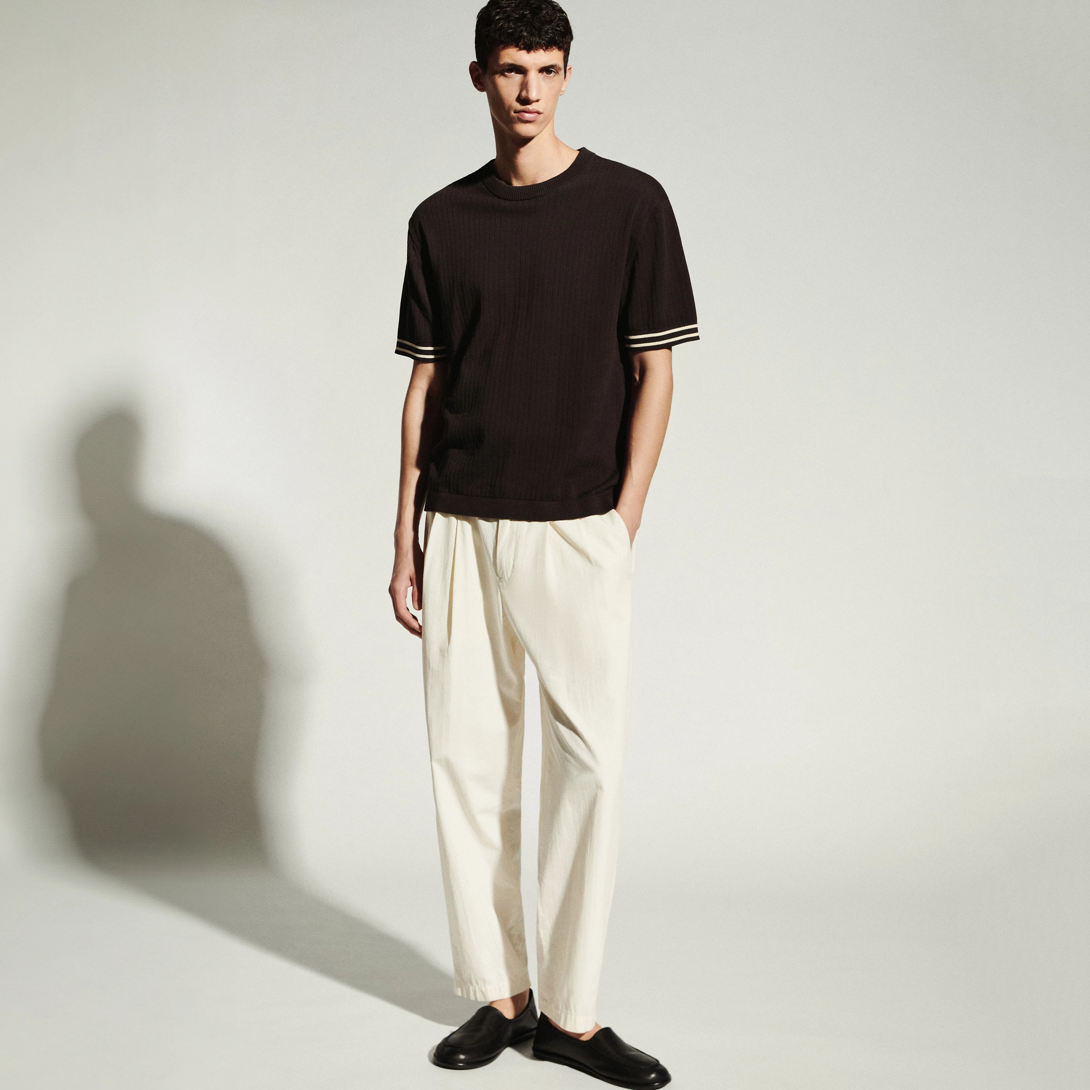 MARYKO - Tailored cotton-twill trousers - men - off white