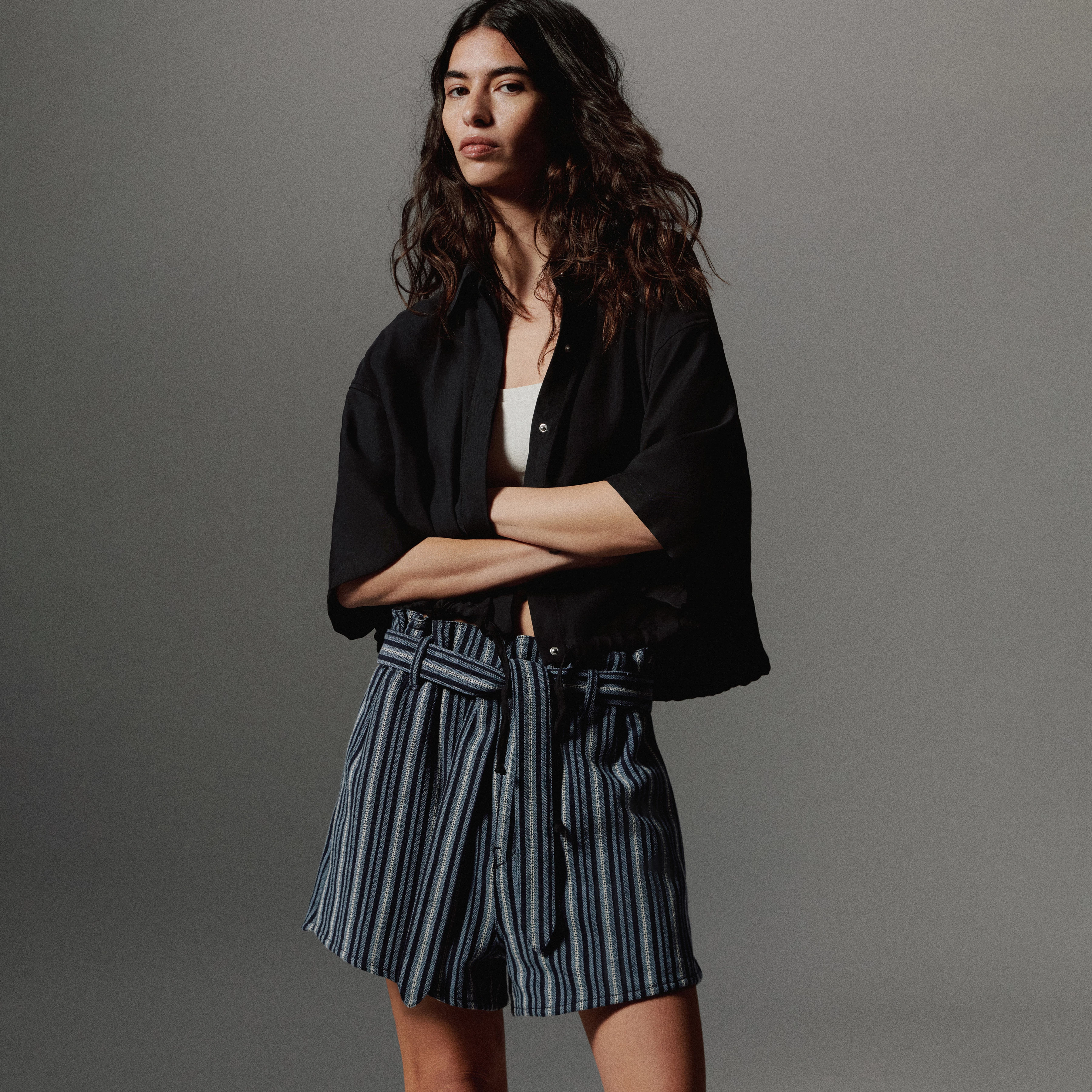 LAINAY - Chemisier court en twill fluide - women - noir