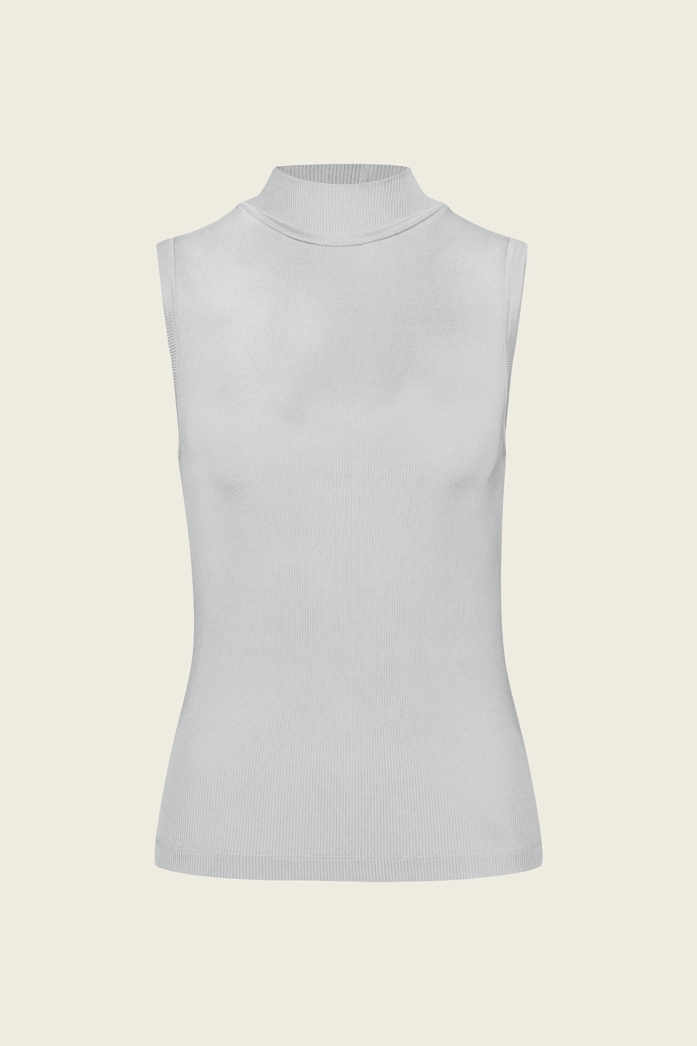 LARAN - narrow top in flowing jersey - women - grey - Freisteller Frontansicht