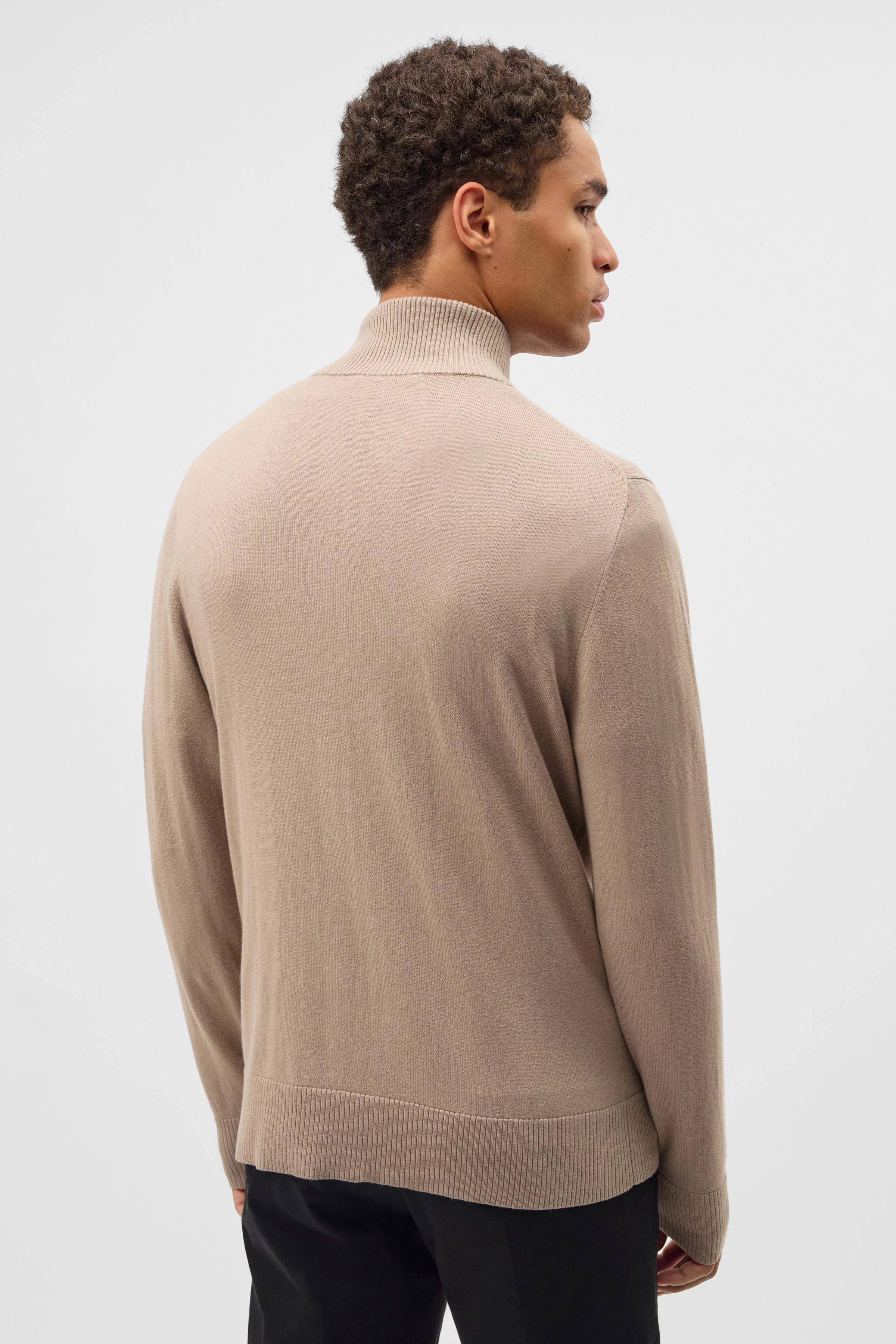 ANTONIO - Softe Basic Zip-Jacke - Herren - braun - Rückansicht