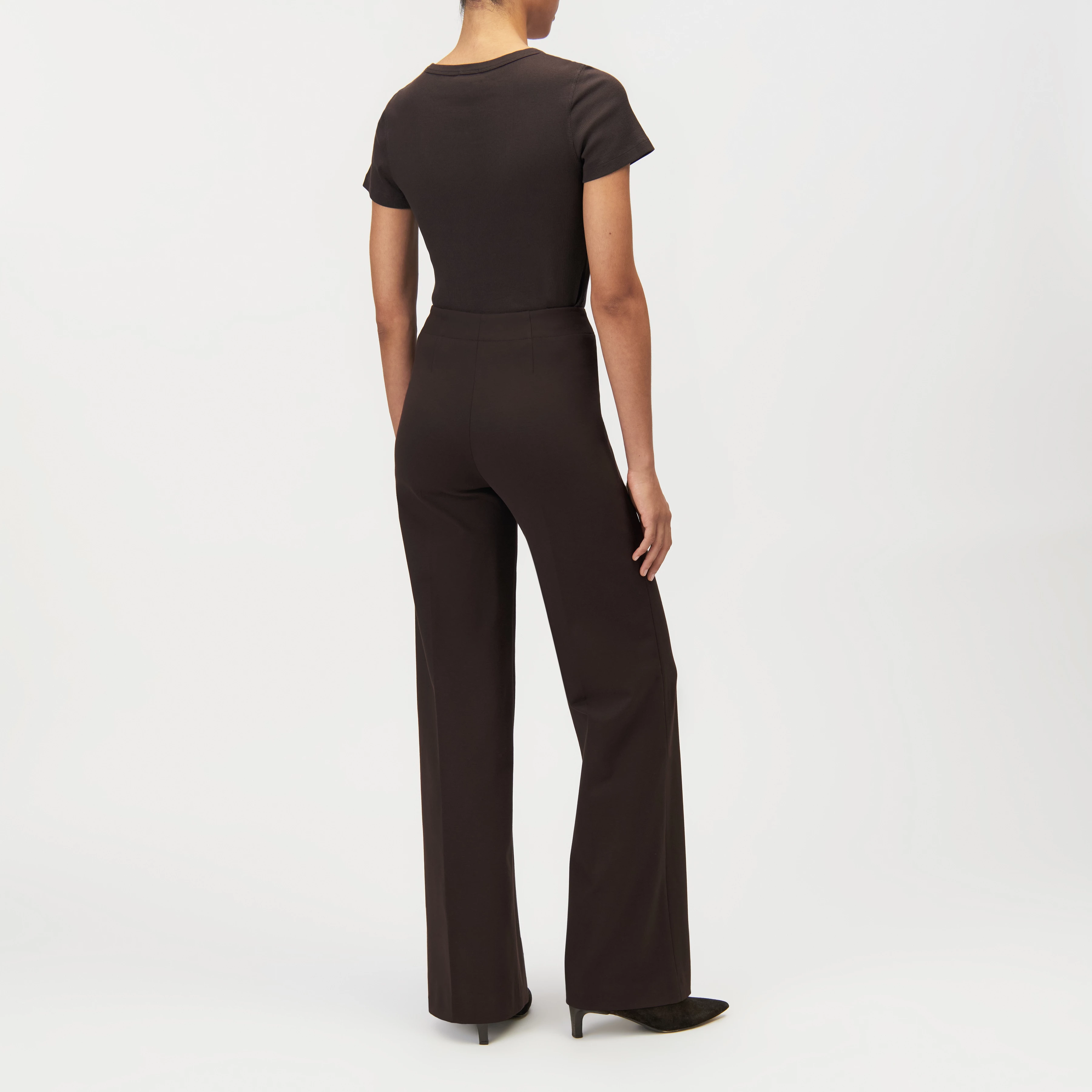 BEFORE - Pantalon Marlene en viscose mélangée - women - marron - Rückansicht