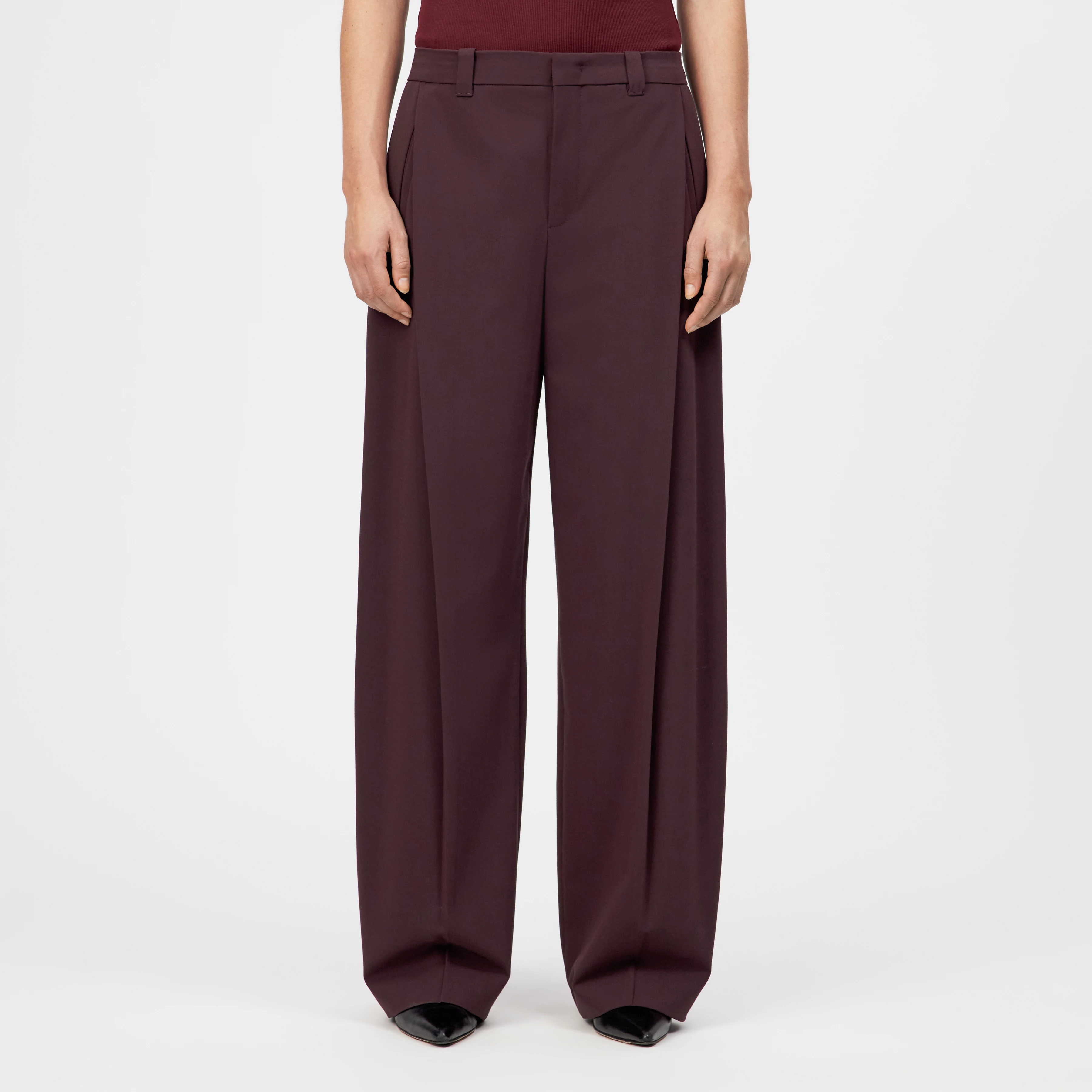 UNPACK - Hose in Viskose-Woll-Mix - Damen - rot - Frontansicht