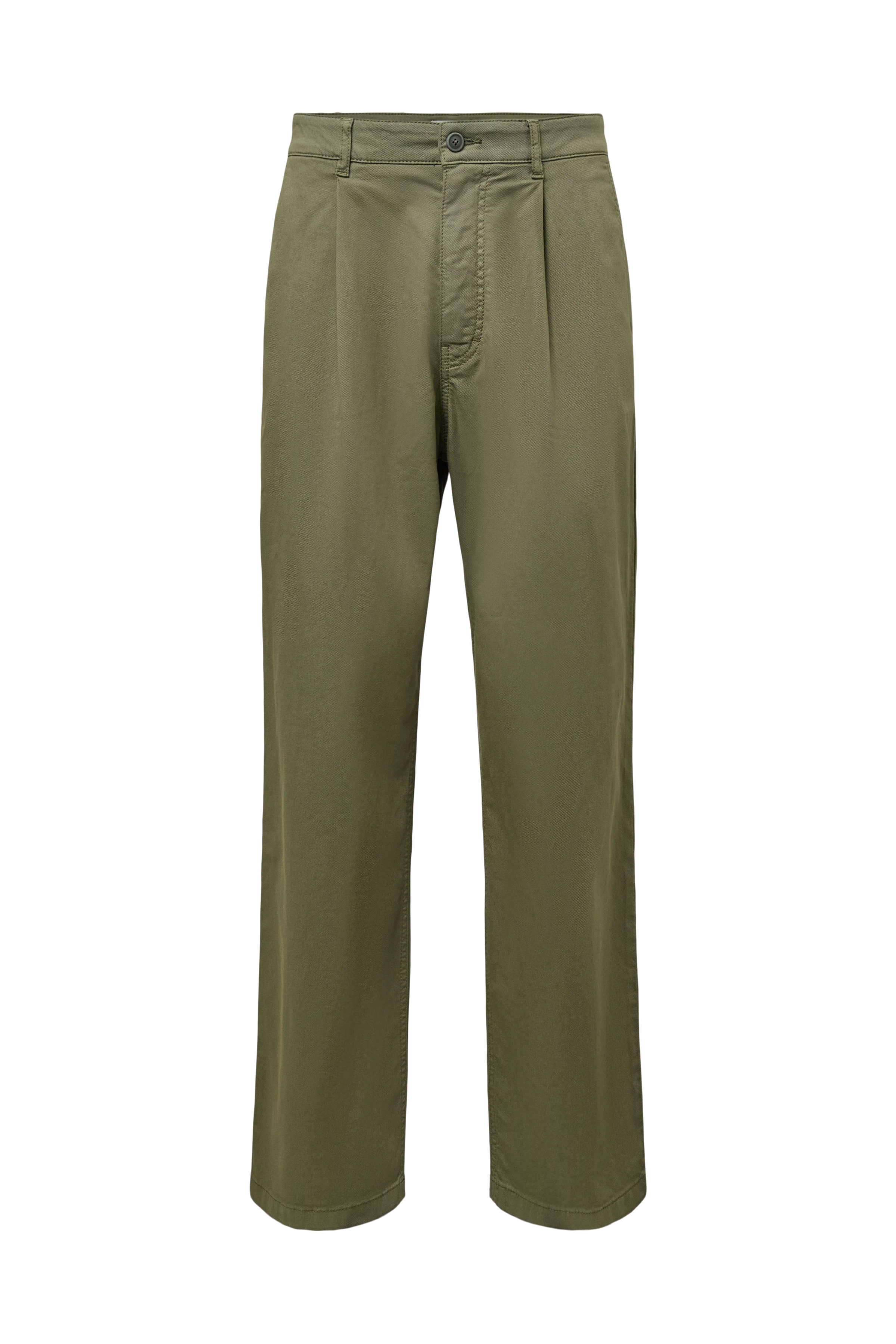 RIKKAD - Wide pleat-front cotton trousers - men - green - Freisteller Frontansicht