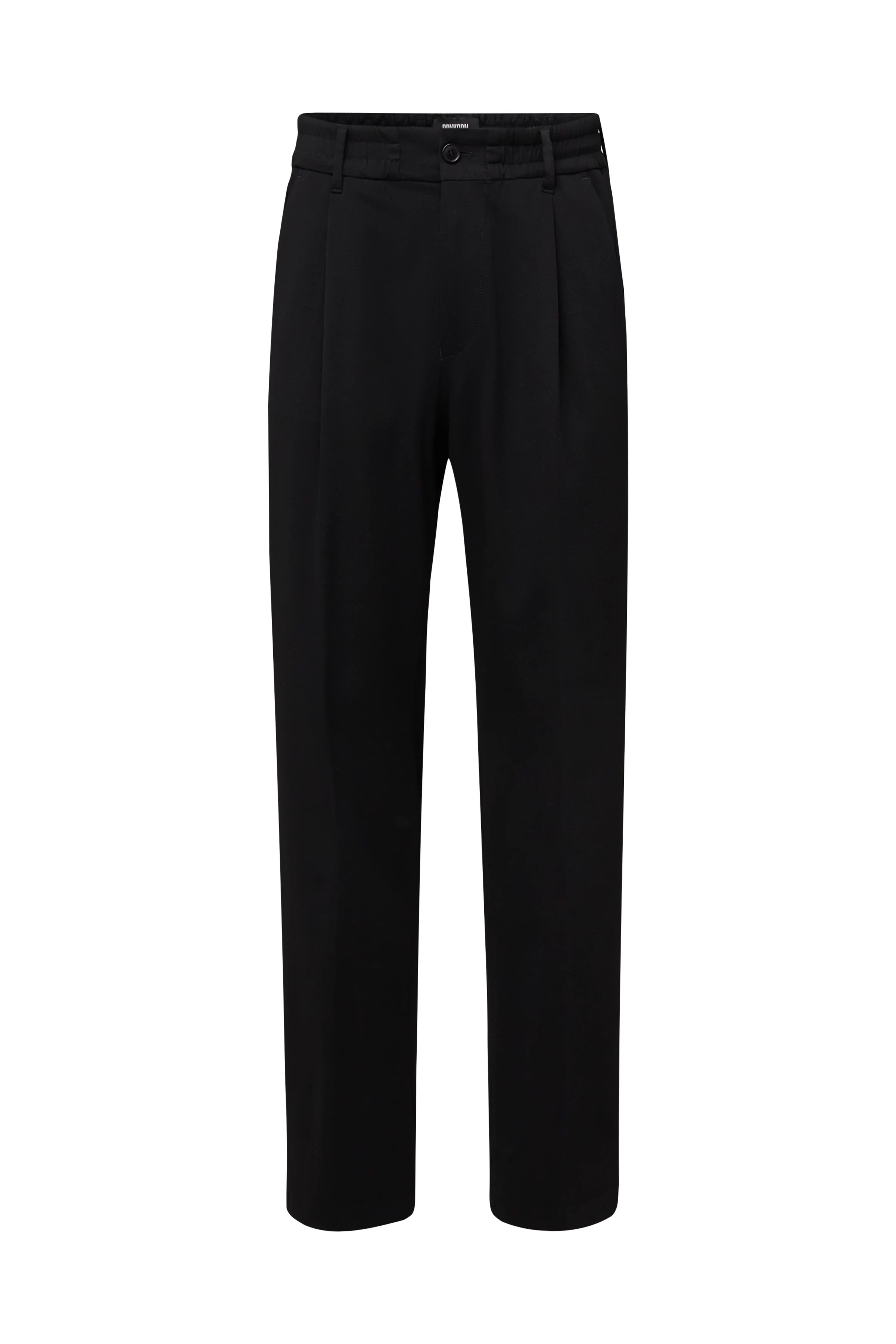 CHASY_RGLR - Casual Hose mit Bundfalte in Nylon-Jersey - Herren - schwarz - Freisteller Frontansicht