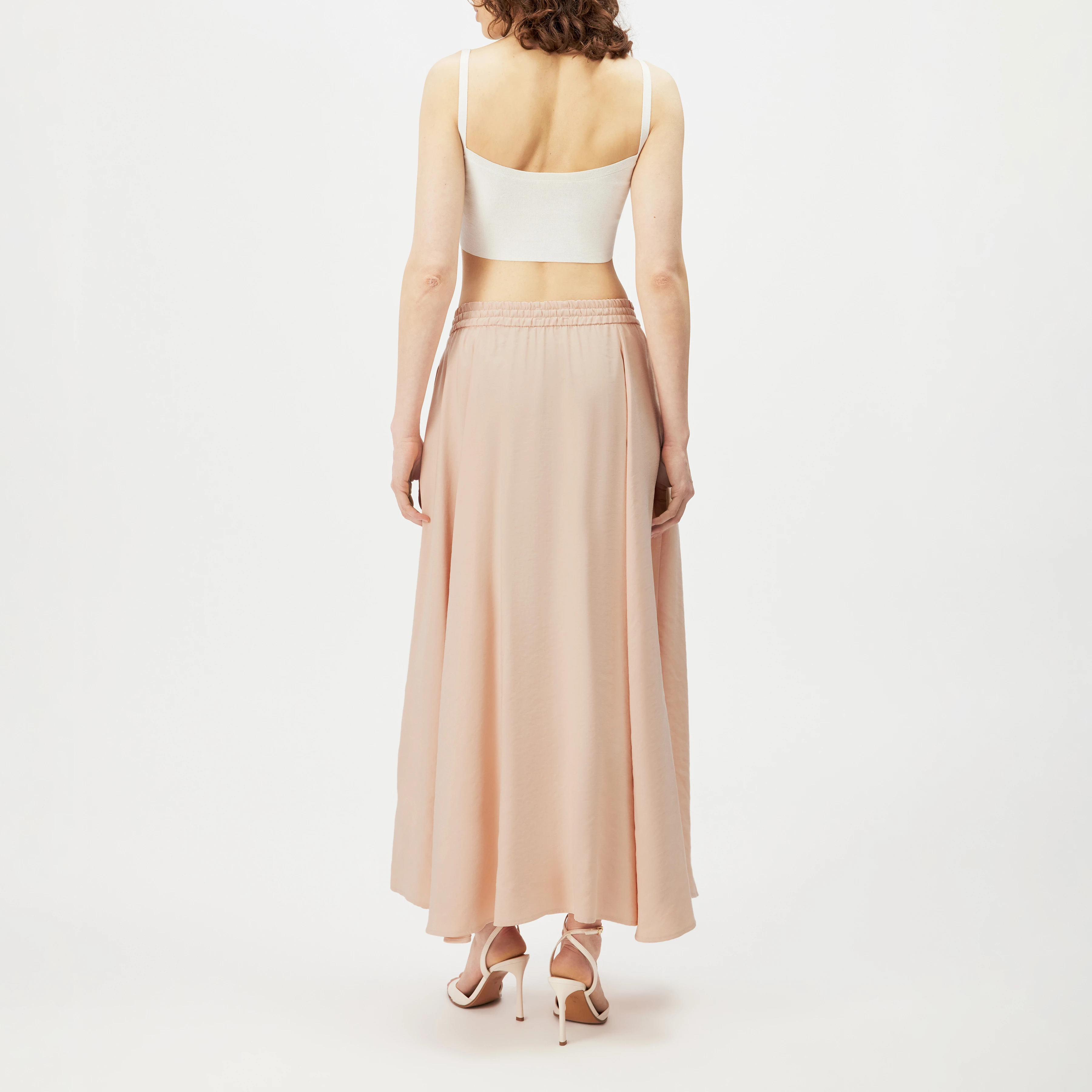 QERIME - Modal twill pleated skirt - women - orange - Rückansicht