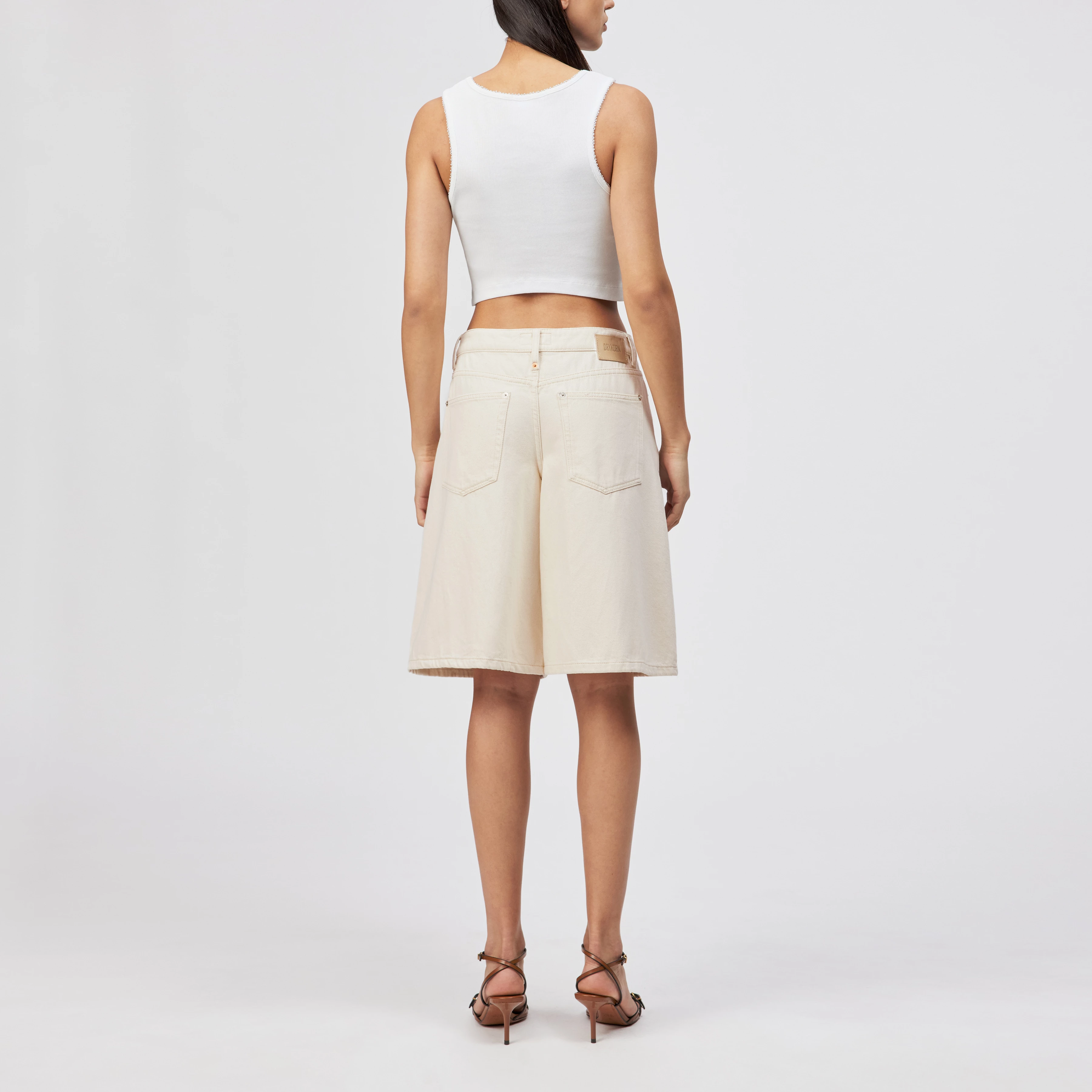 NONE - Bermuda Denim Shorts - women - metal - Rückansicht