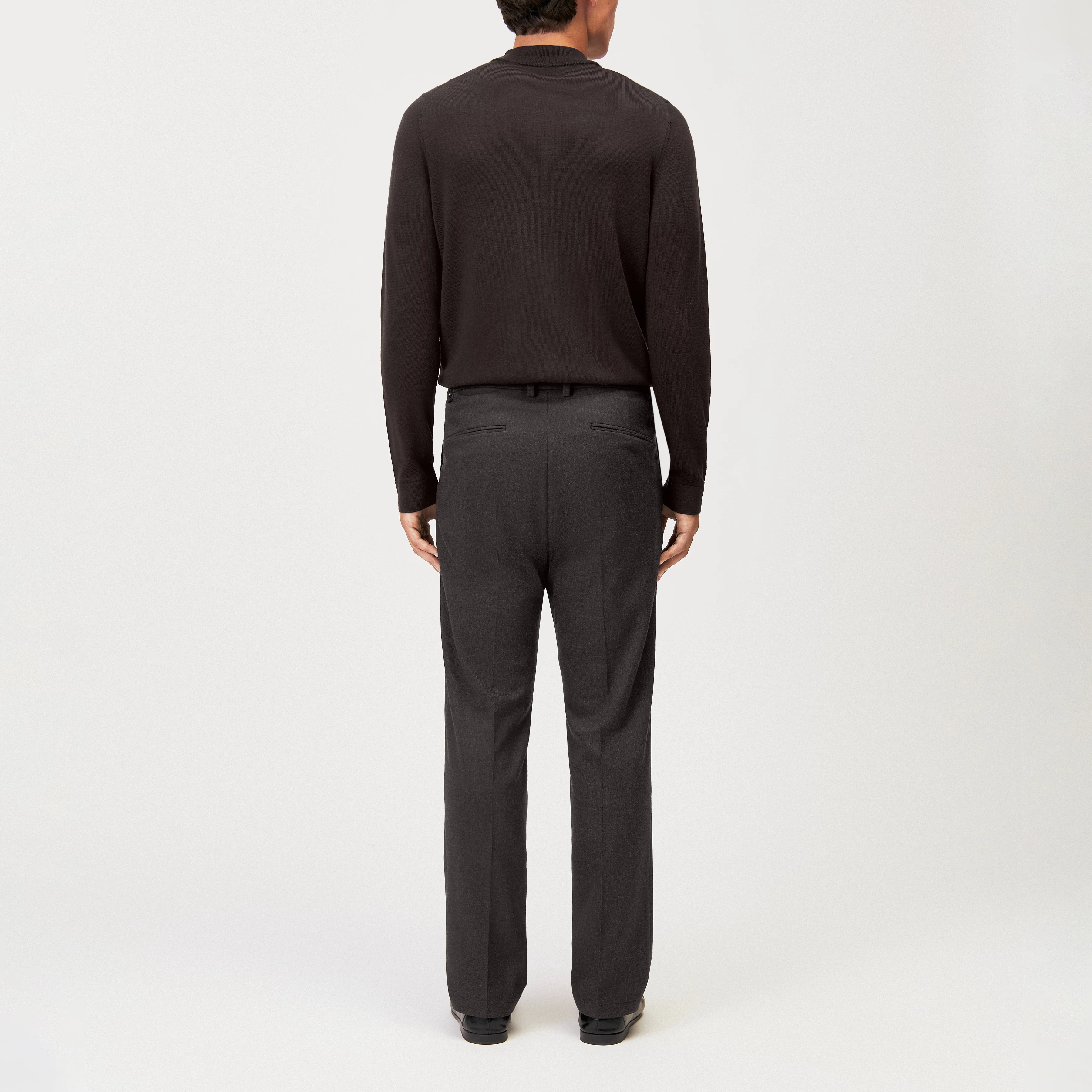 AJEND_RGLR - Tailored trousers in twill look - men - brown - Rückansicht