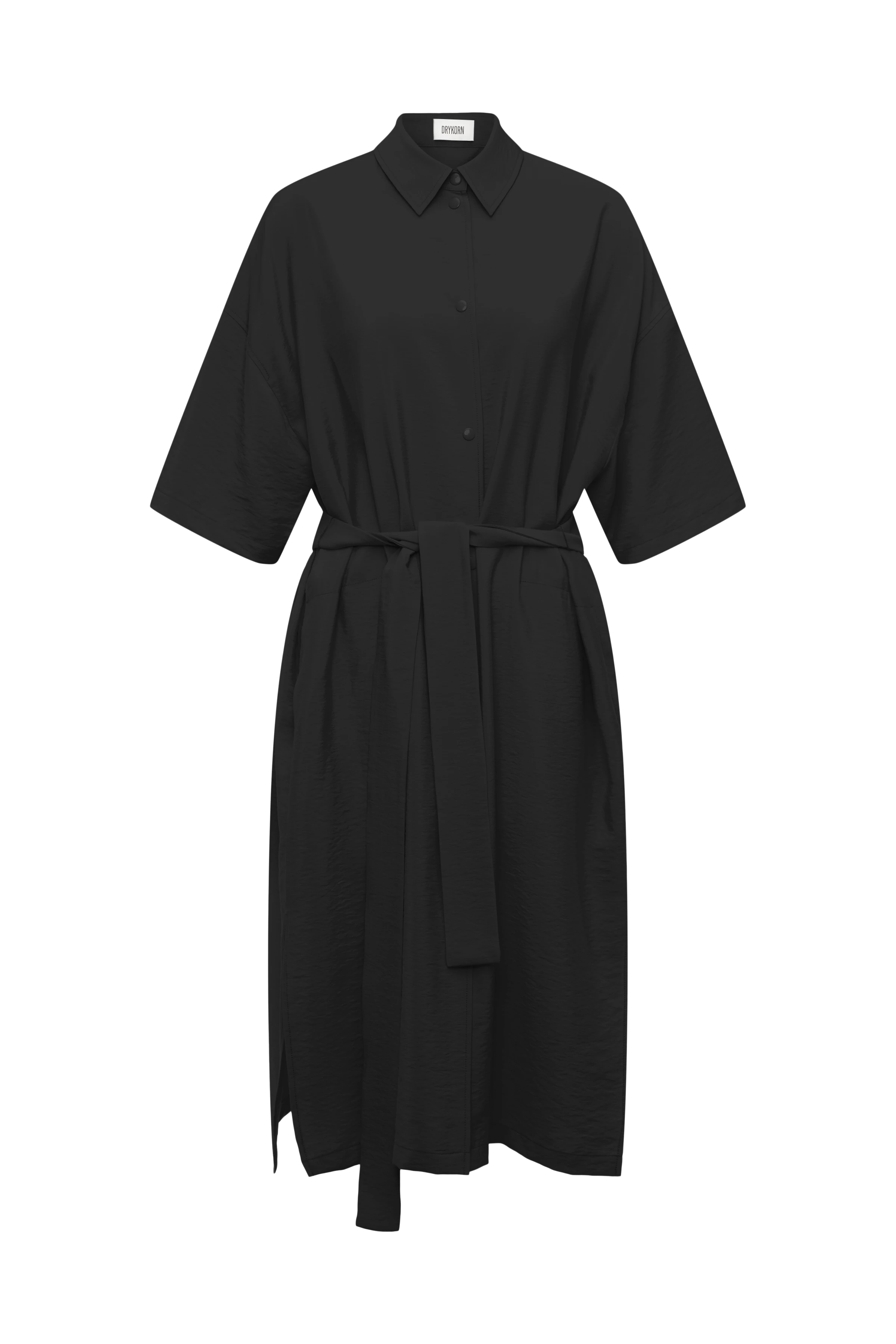 RINI_2 - Shirt dress in blended viscose - women - Natural Aluminium - Freisteller Frontansicht