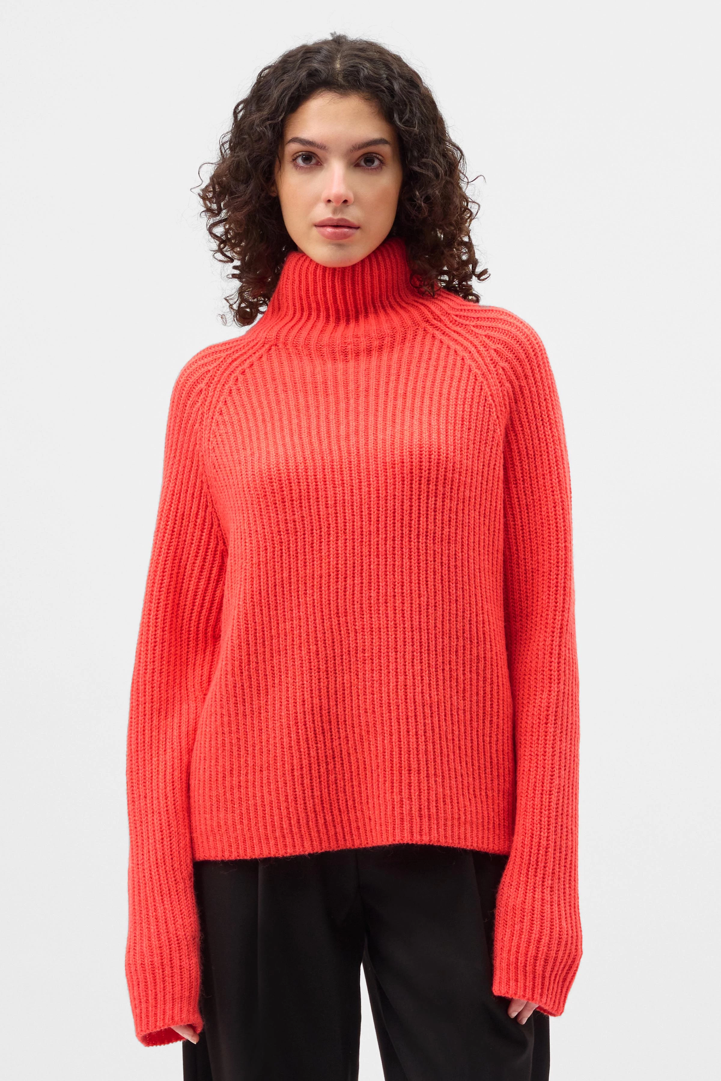 ARWEN - Coltrui van alpacawolmix - dames - oranje - Frontansicht