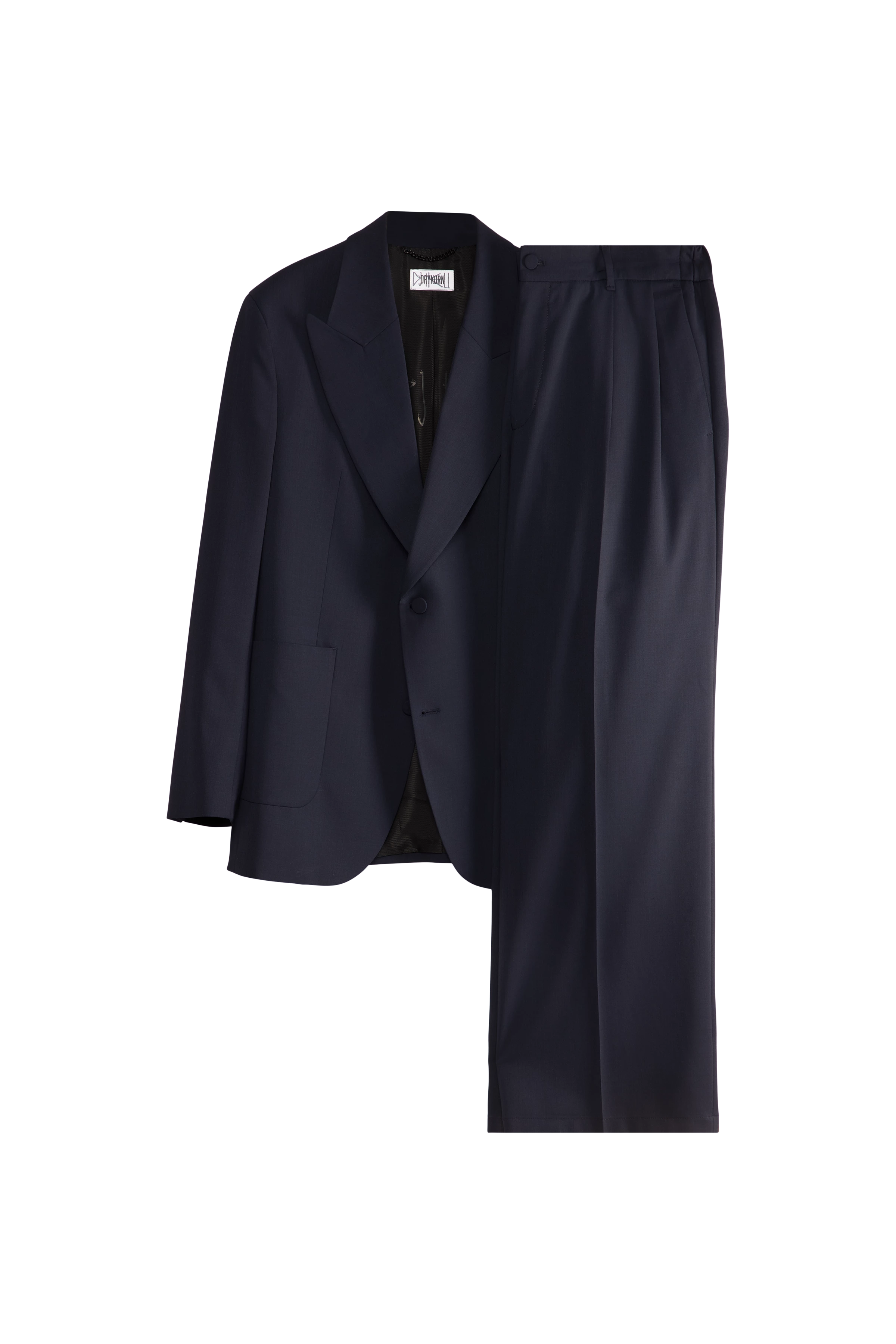 LW_HELL_MUT - Avantgardistischer Anzug in Wollserge - Herren - blau - Freisteller Frontansicht