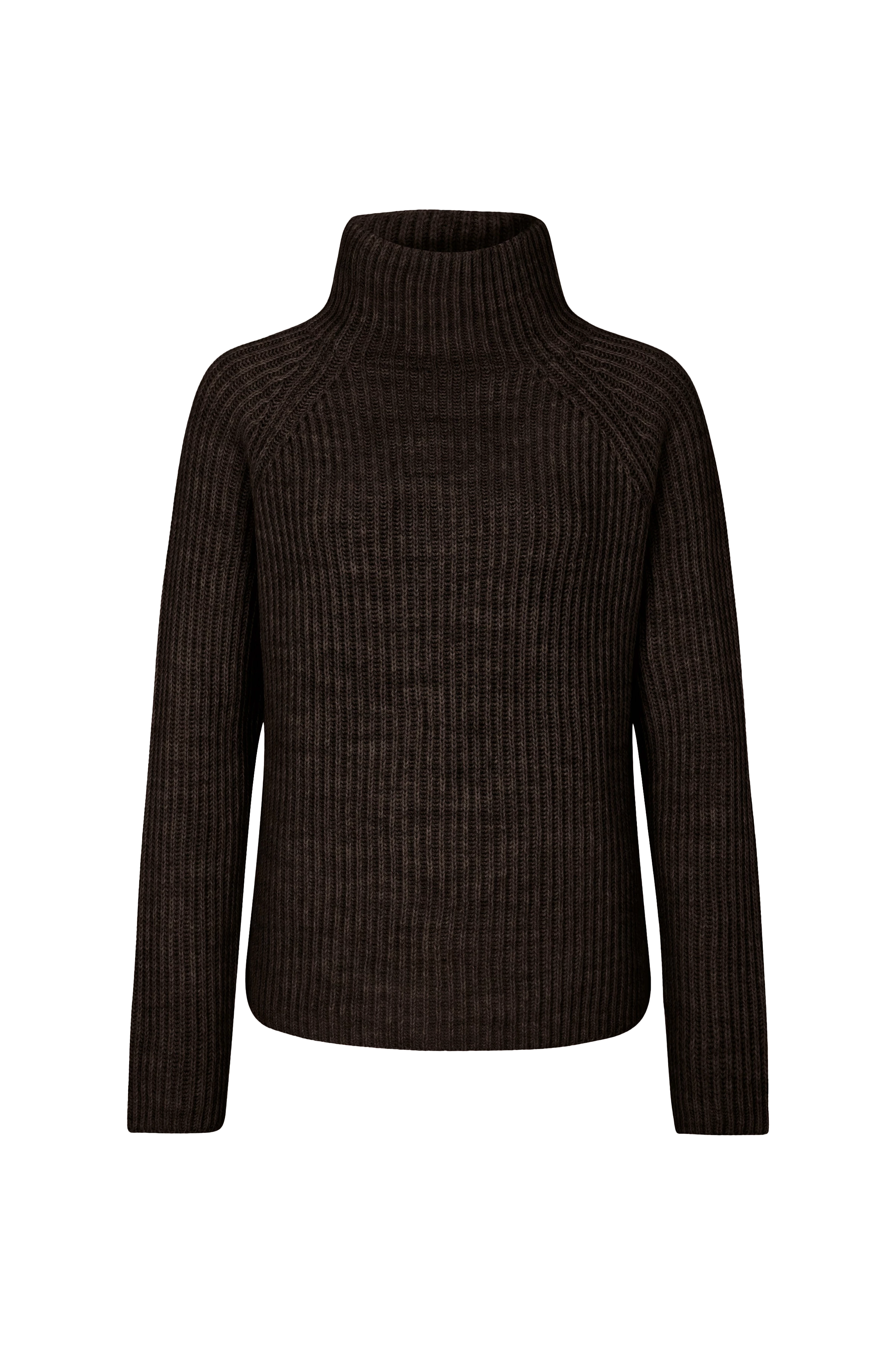 ARWEN - Turtleneck jumper in wool and alpaca blend - women - brown - Freisteller Frontansicht