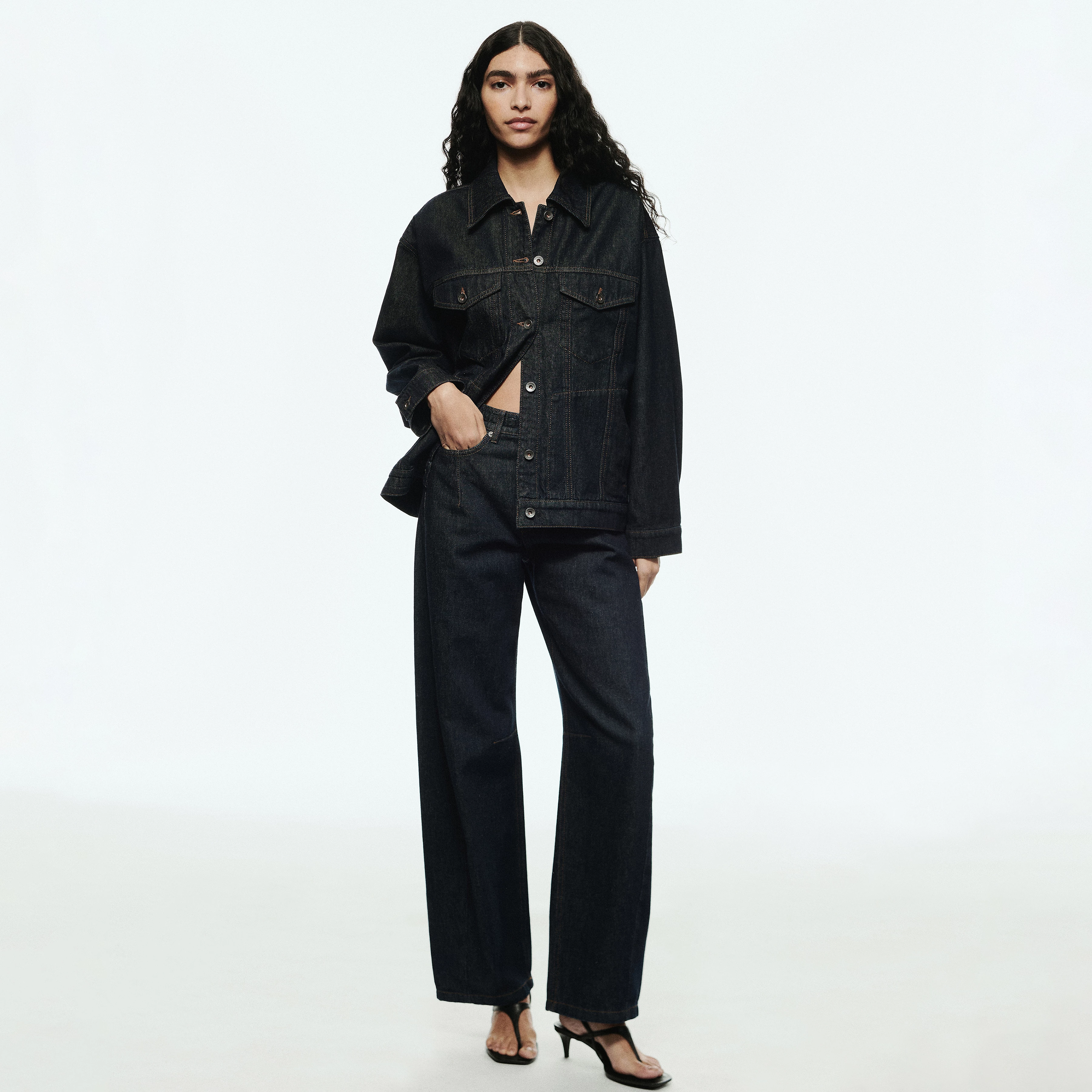 LIABLE - Pantalon coupe décontractée en denim doux - women - bleu