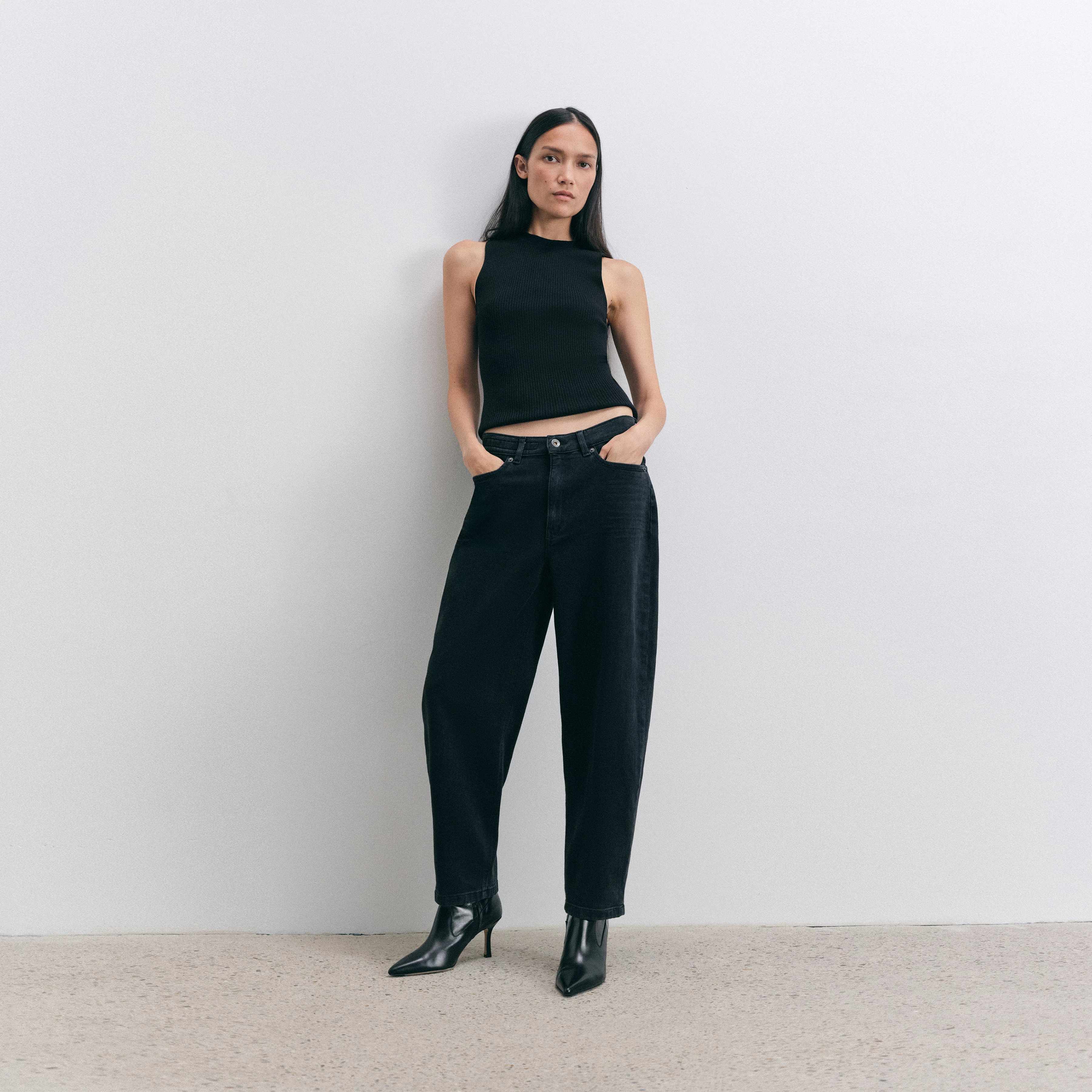 FLOWN - Low-Waist Jeans in Black-Denim - Damen - schwarz