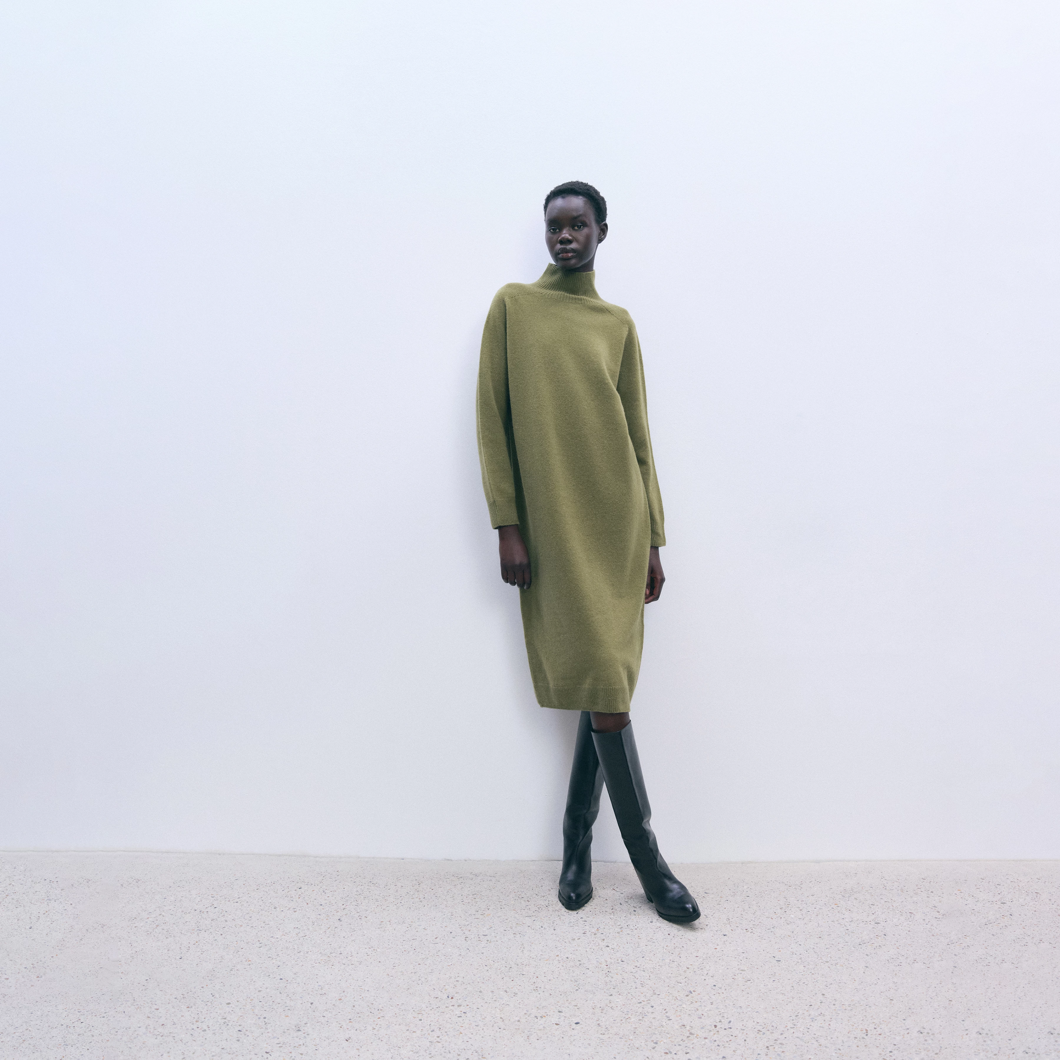 ALINOY - Strickkleid in Schurwolle - Damen - grün