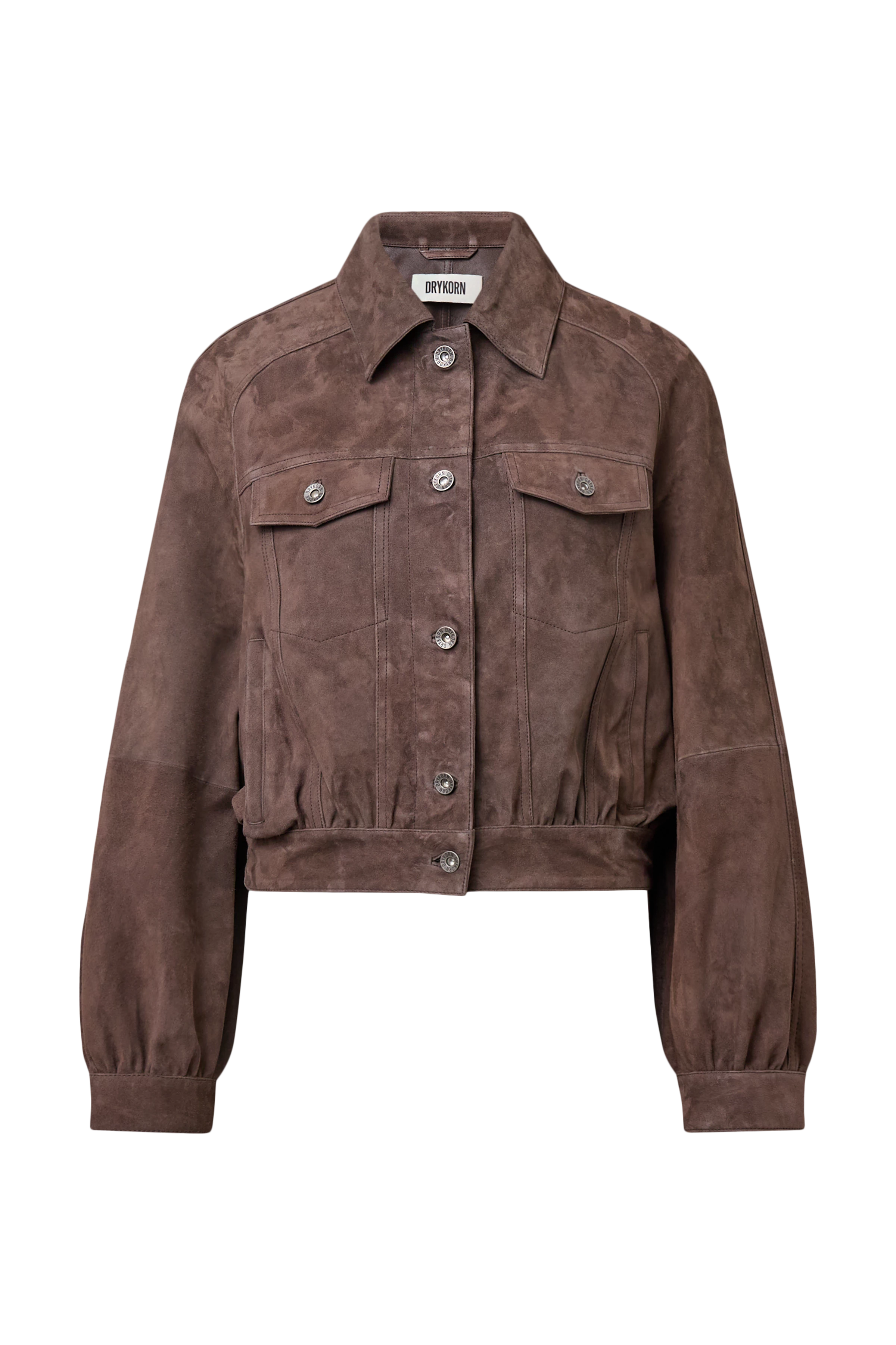 MARWICK - Relaxed fit jacket in suede - women - brown - Freisteller Frontansicht
