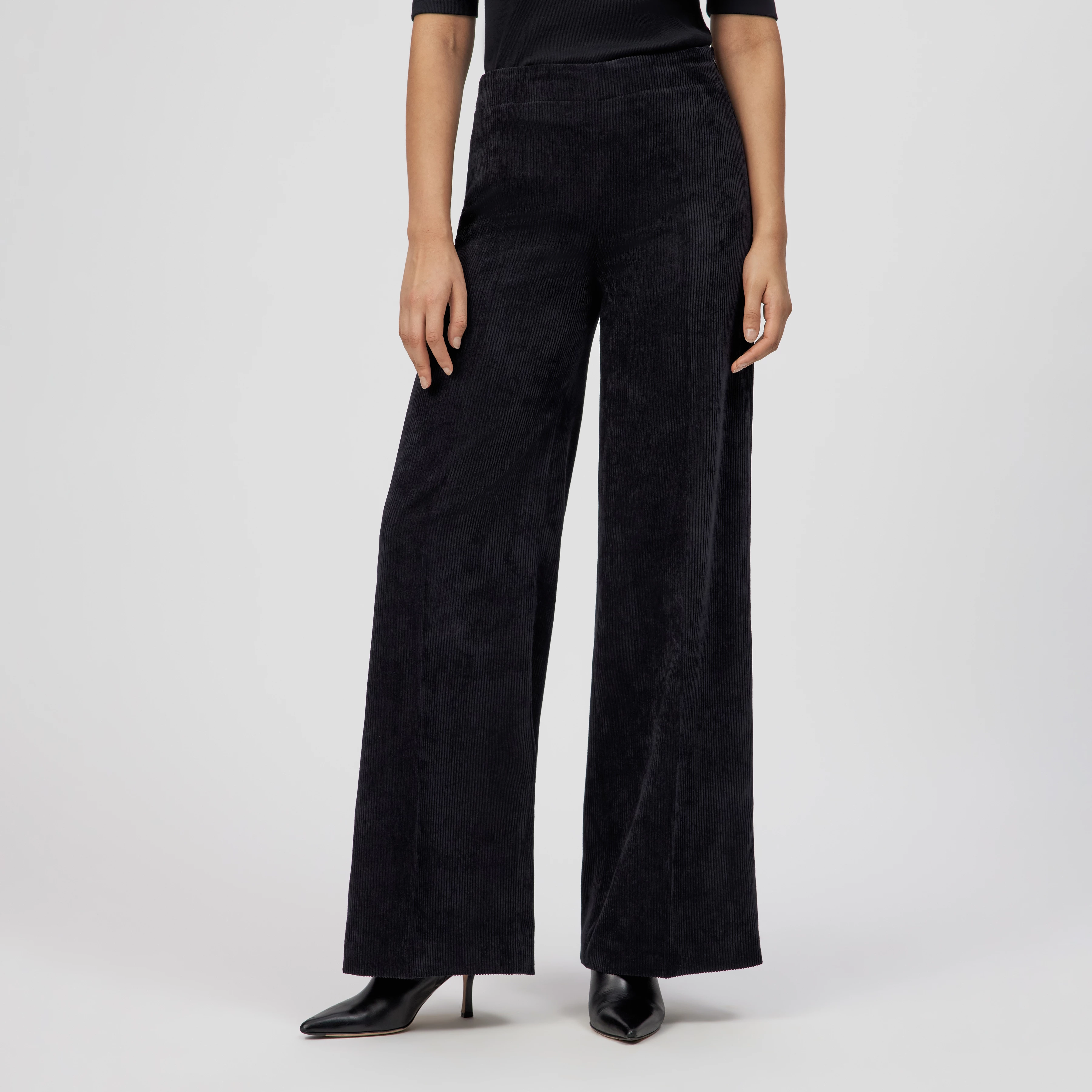 BEFORE - Marlenehose in Cord - Damen - schwarz - Frontansicht