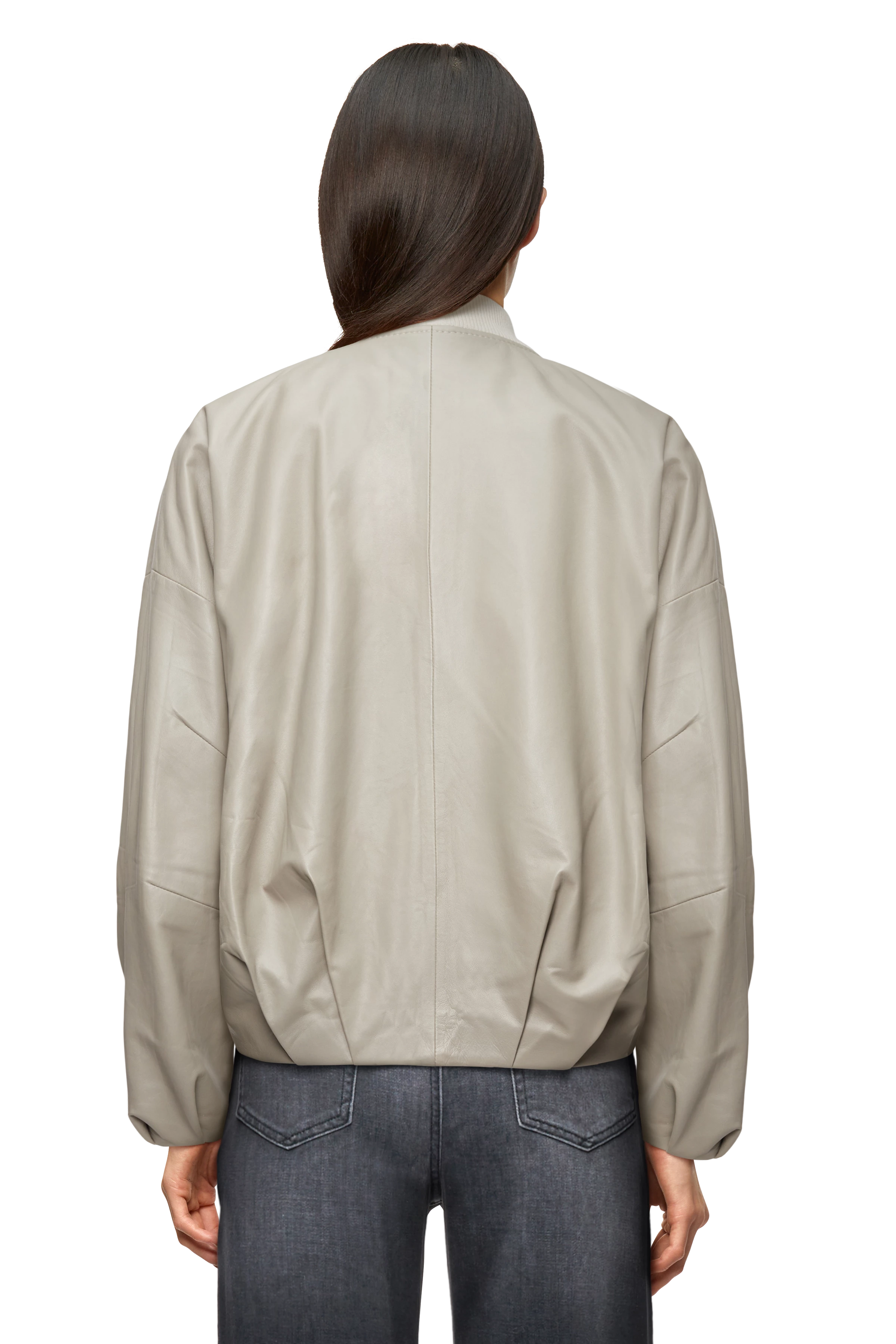 BRADDAN - Feminine Bomberjacke in softem Nappaleder - Damen - beige - Rückansicht