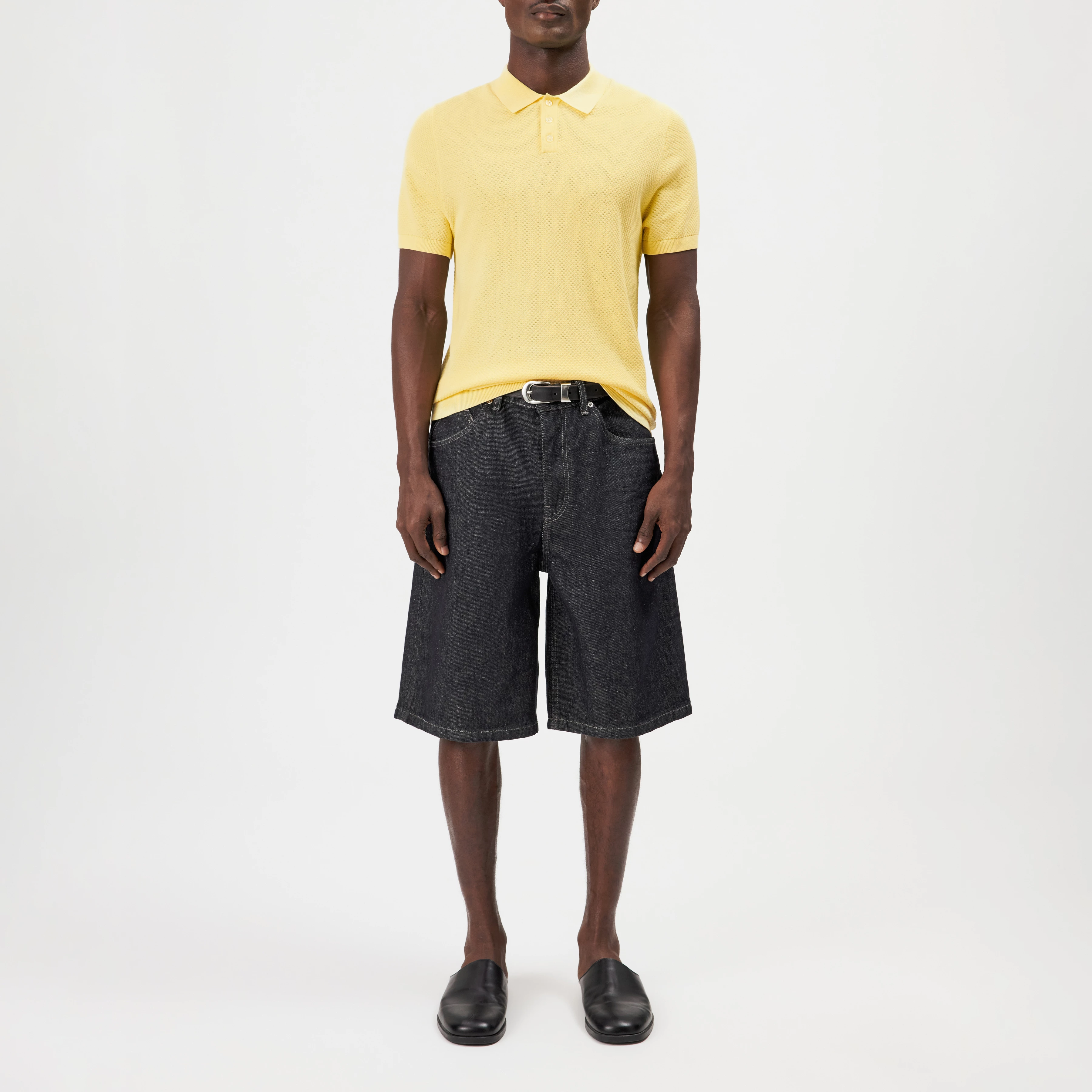 TRITON - Polo shirt in cotton - men - yellow - Ganzkörper-Frontansicht