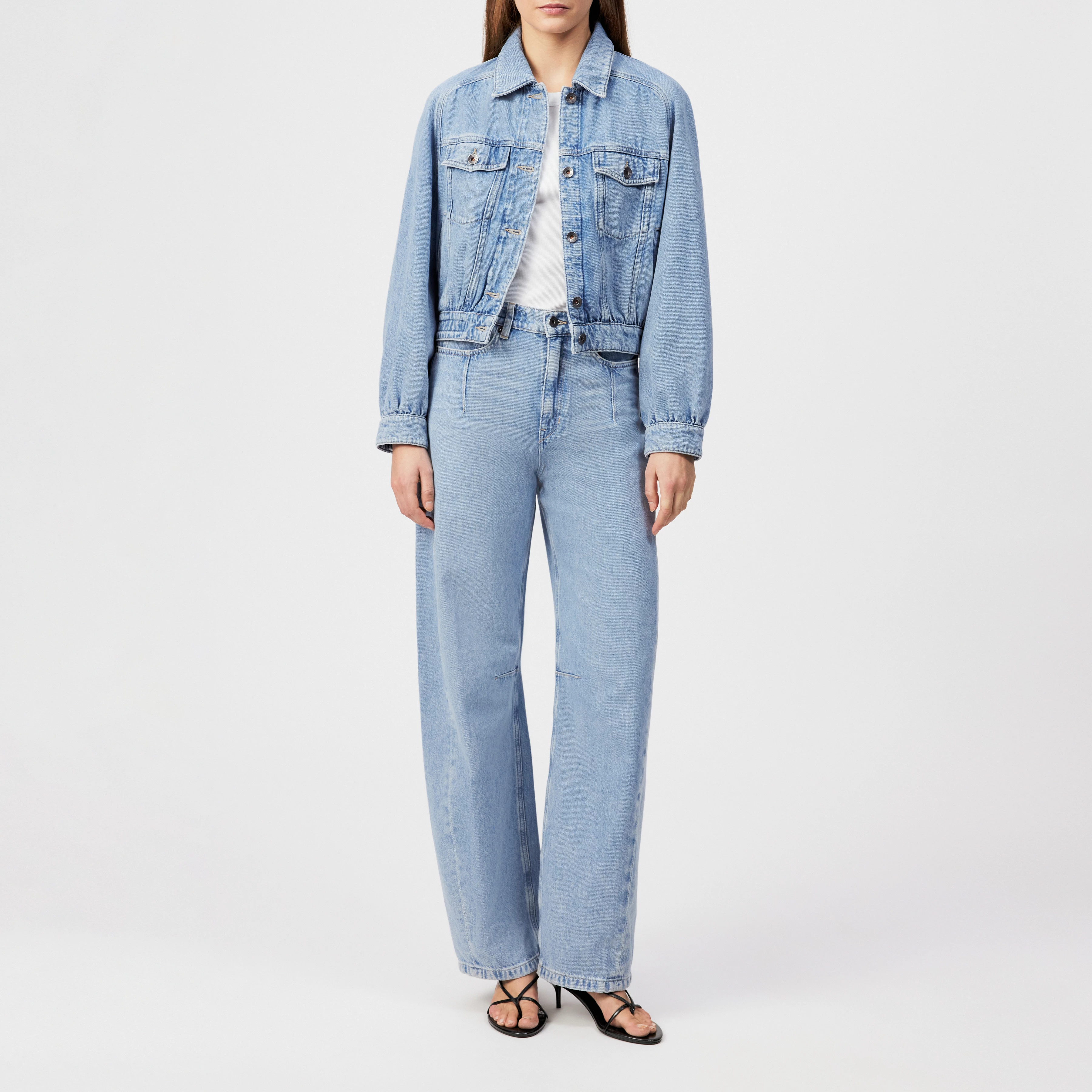 LIABLE - Relaxed Fit buks i blødt denim - women - blå - Ganzkörper-Frontansicht