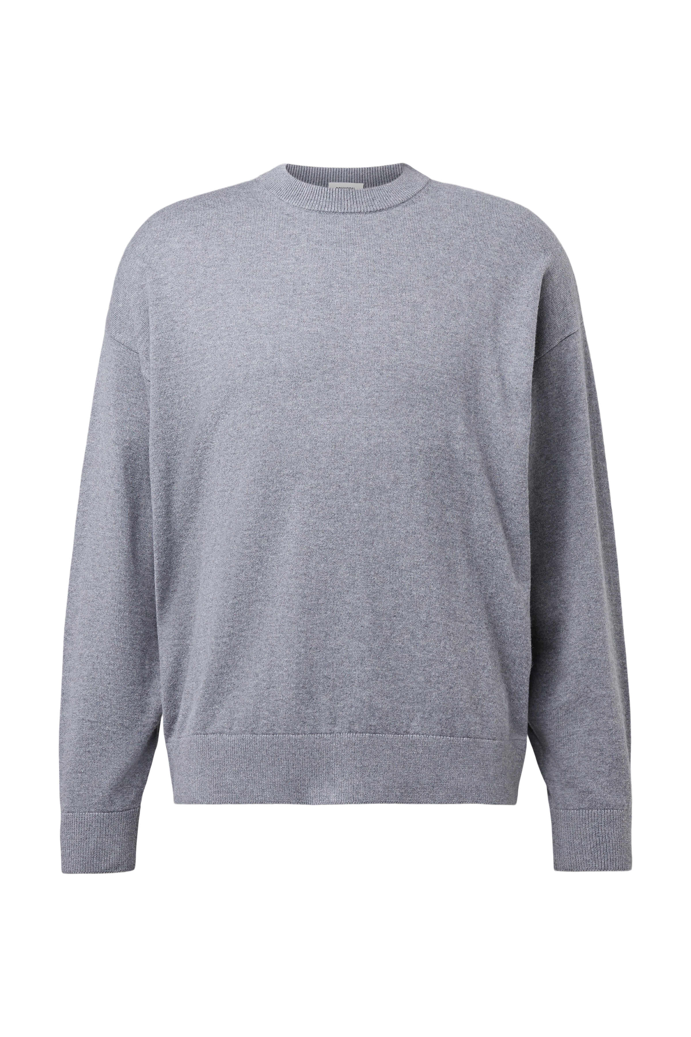 VALDRIK - Crew neck boxy fit jumper - men - grey - Freisteller Frontansicht
