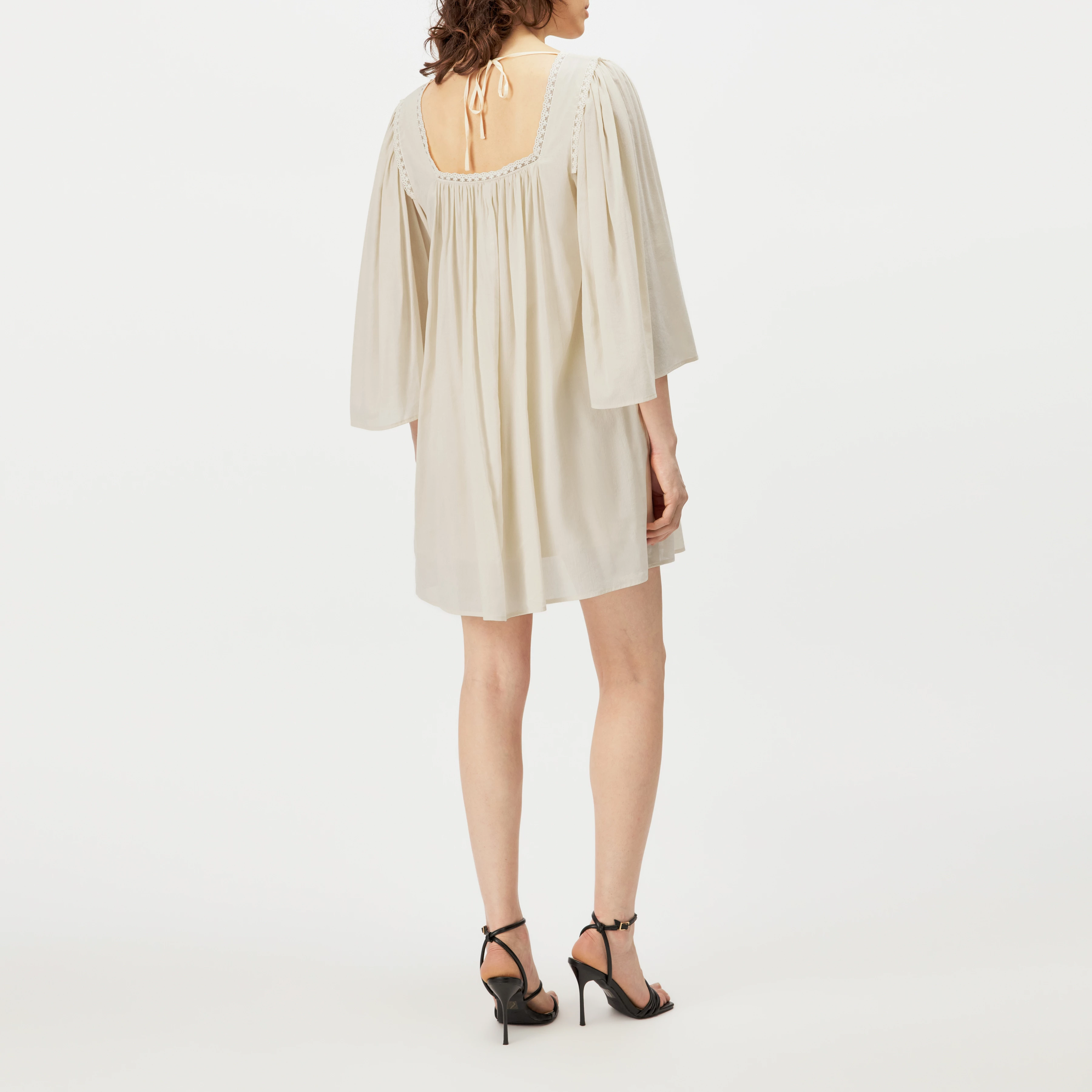 VAREEN - Cotton-blend babydoll tunic dress - women - beige - Rückansicht