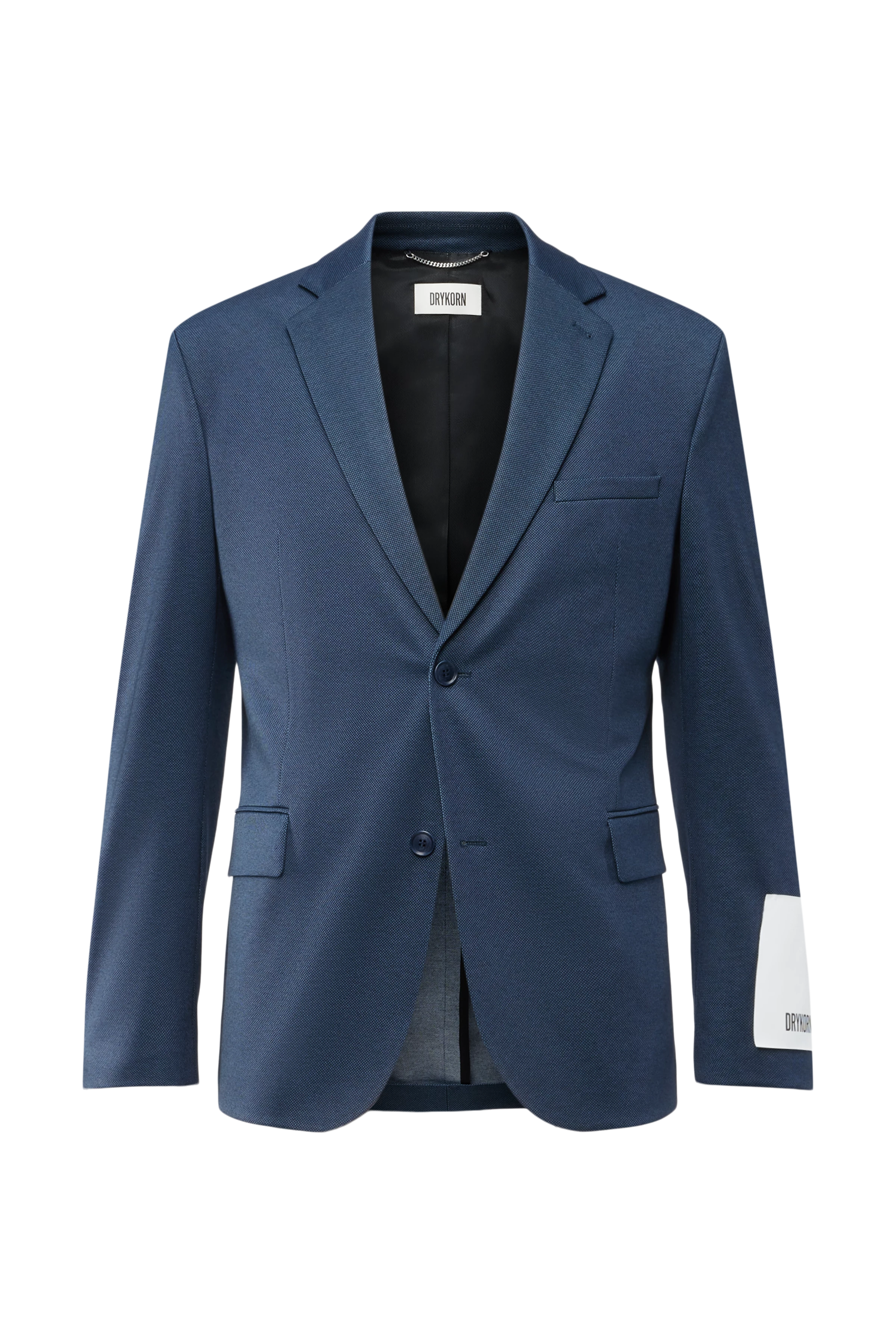 YAMES - Single-breasted jacket in jersey with pattern - men - blue - Freisteller Frontansicht