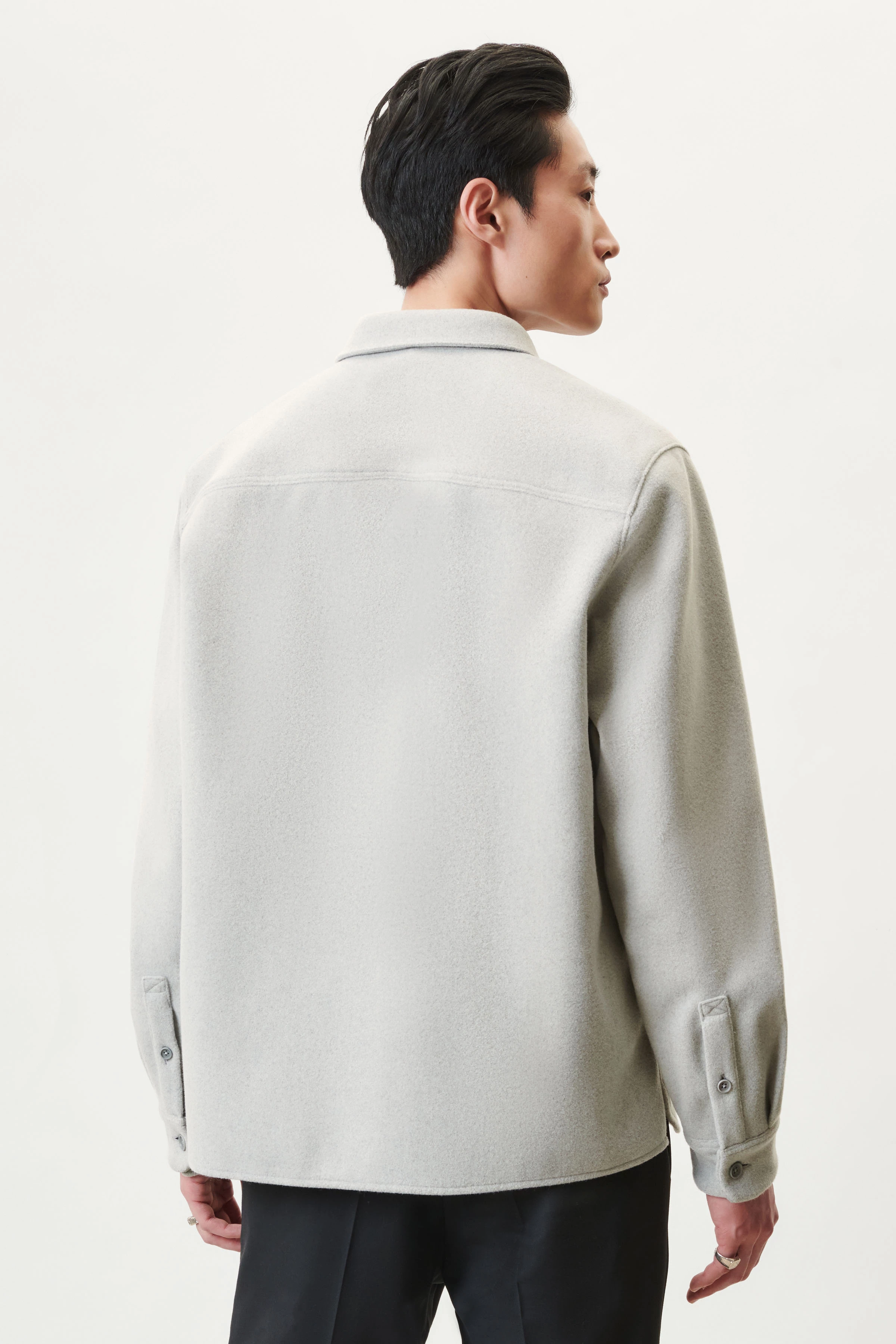 GUNRAY - Relaxed Fit Overshirt in Fleece - Herren - grau - Rückansicht