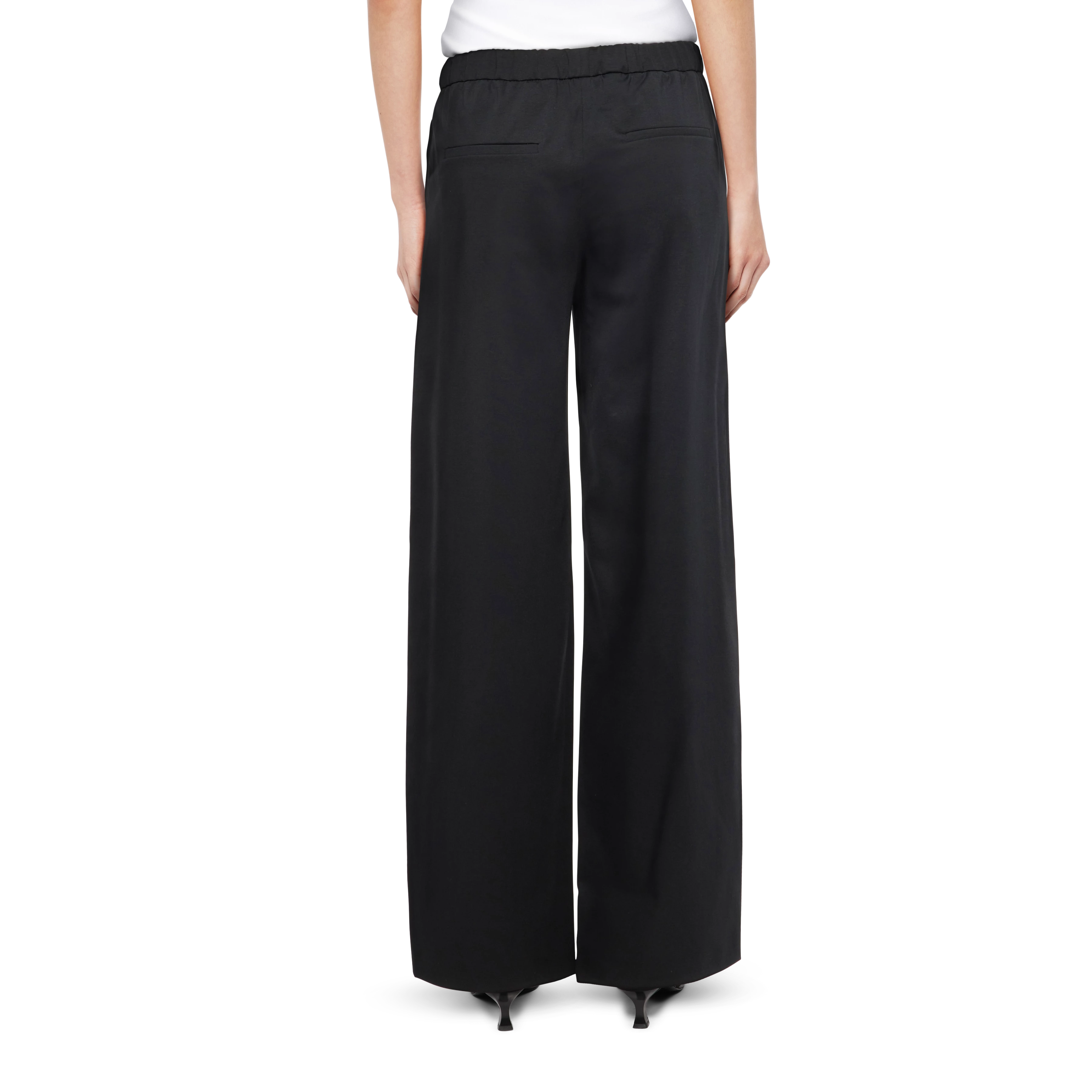 CONSIDER - Pantalon à enfiler avec Barrel-Leg en Punto Milano Jersey - women - noir - Rückansicht