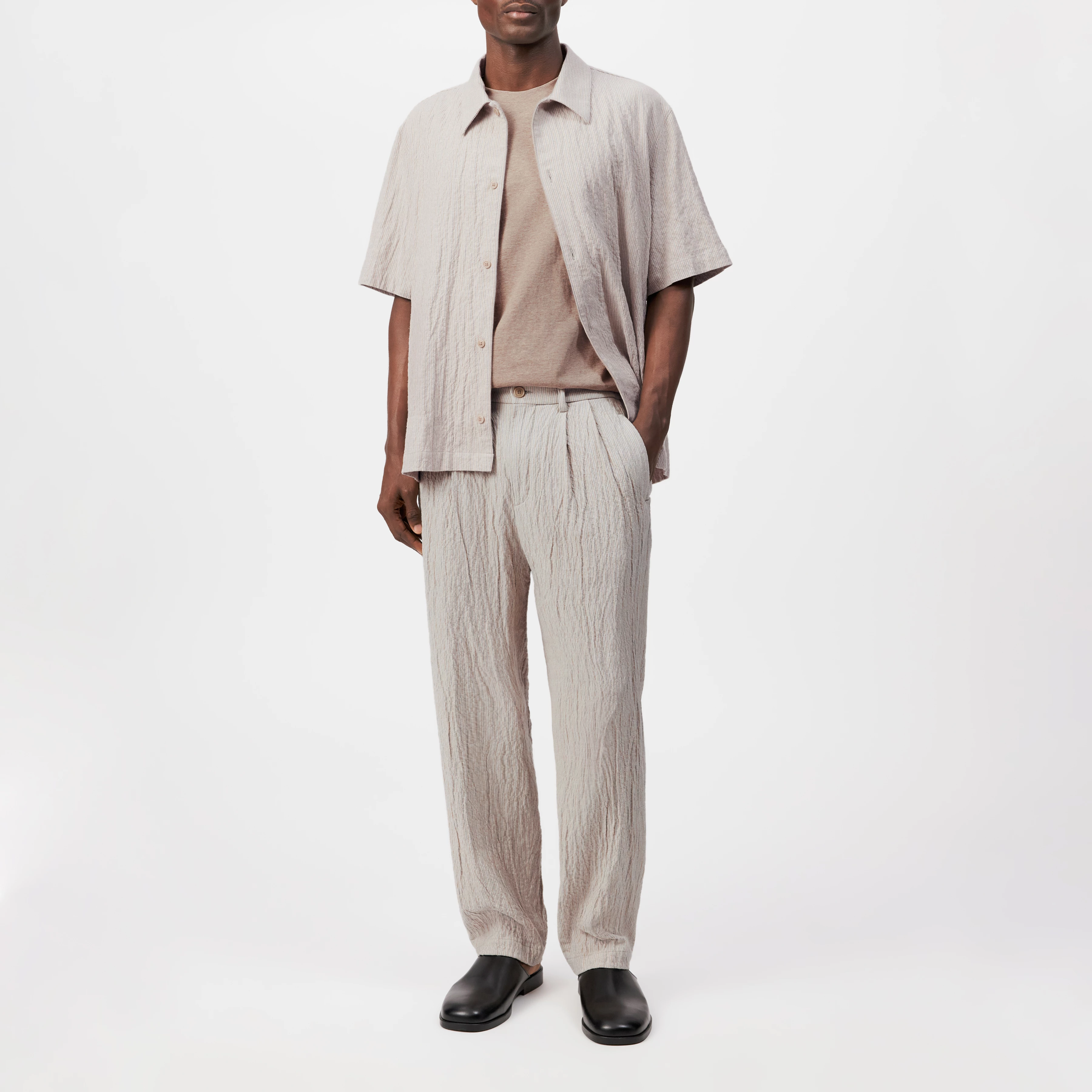 MARYKO - Tailored trousers in cotton blend - men - beige - Ganzkörper-Frontansicht