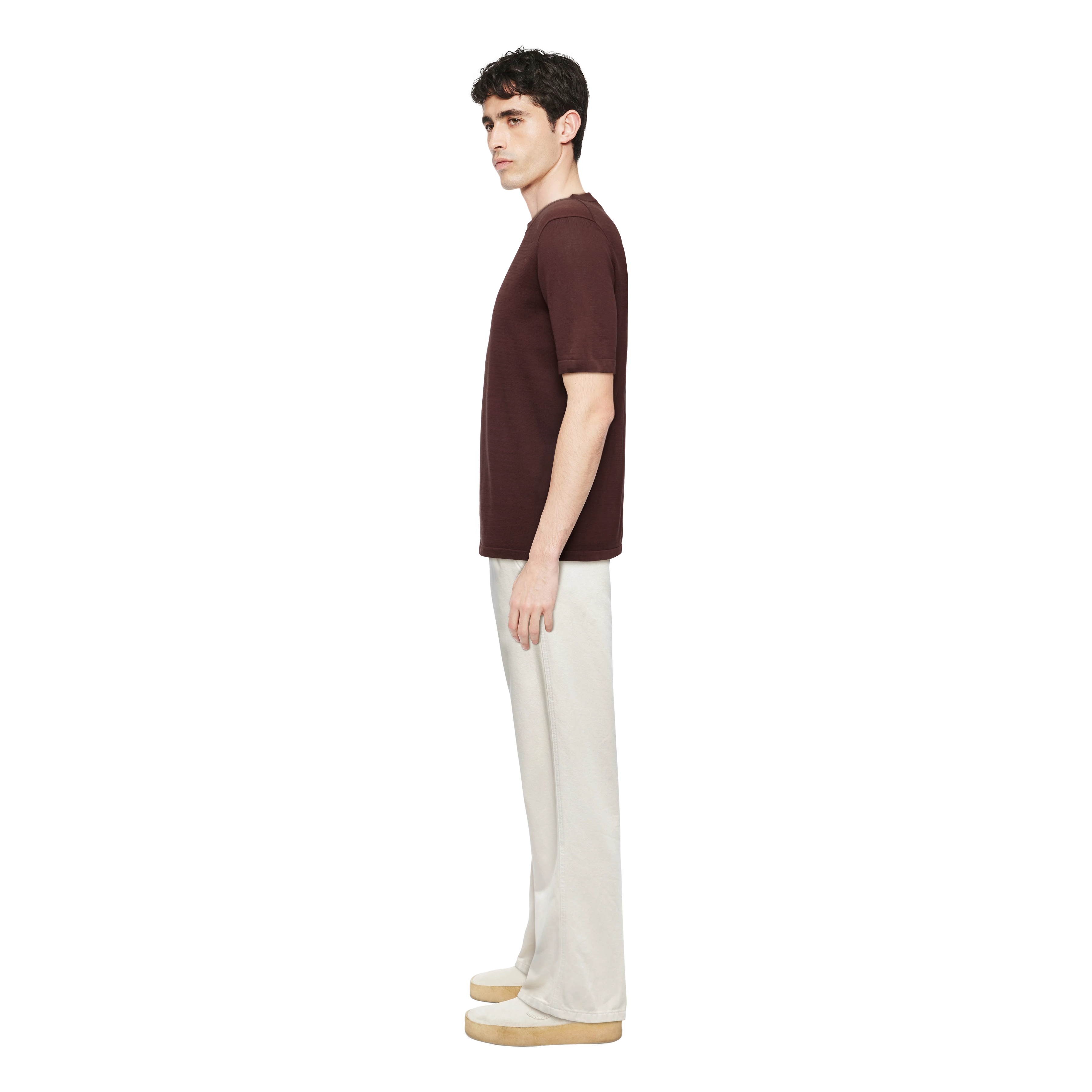 VALENTIN - T-shirt in mercerised cotton - men - red - Seitenansicht