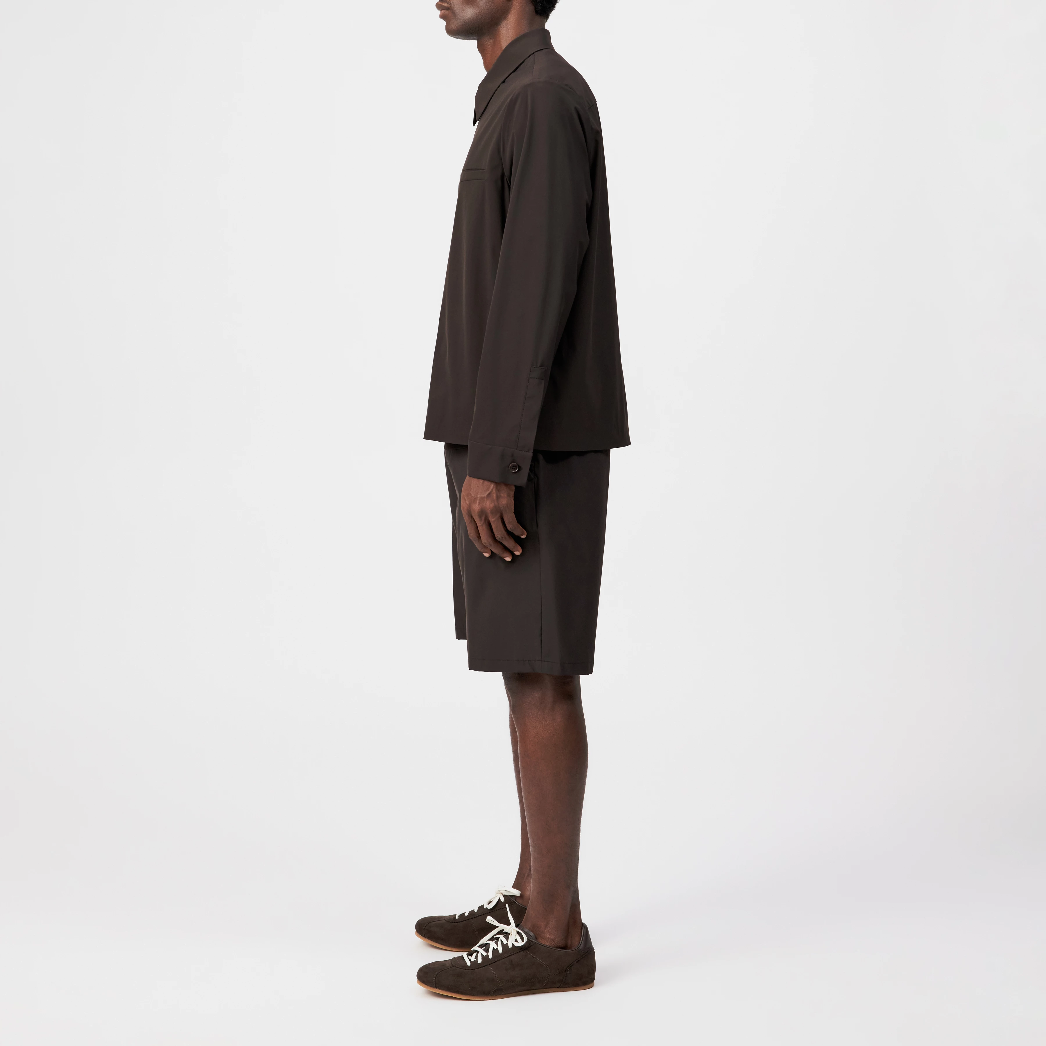 JOTTAR - Regular fit zip jacket made of lightweight nylon - men - brown - Seitenansicht