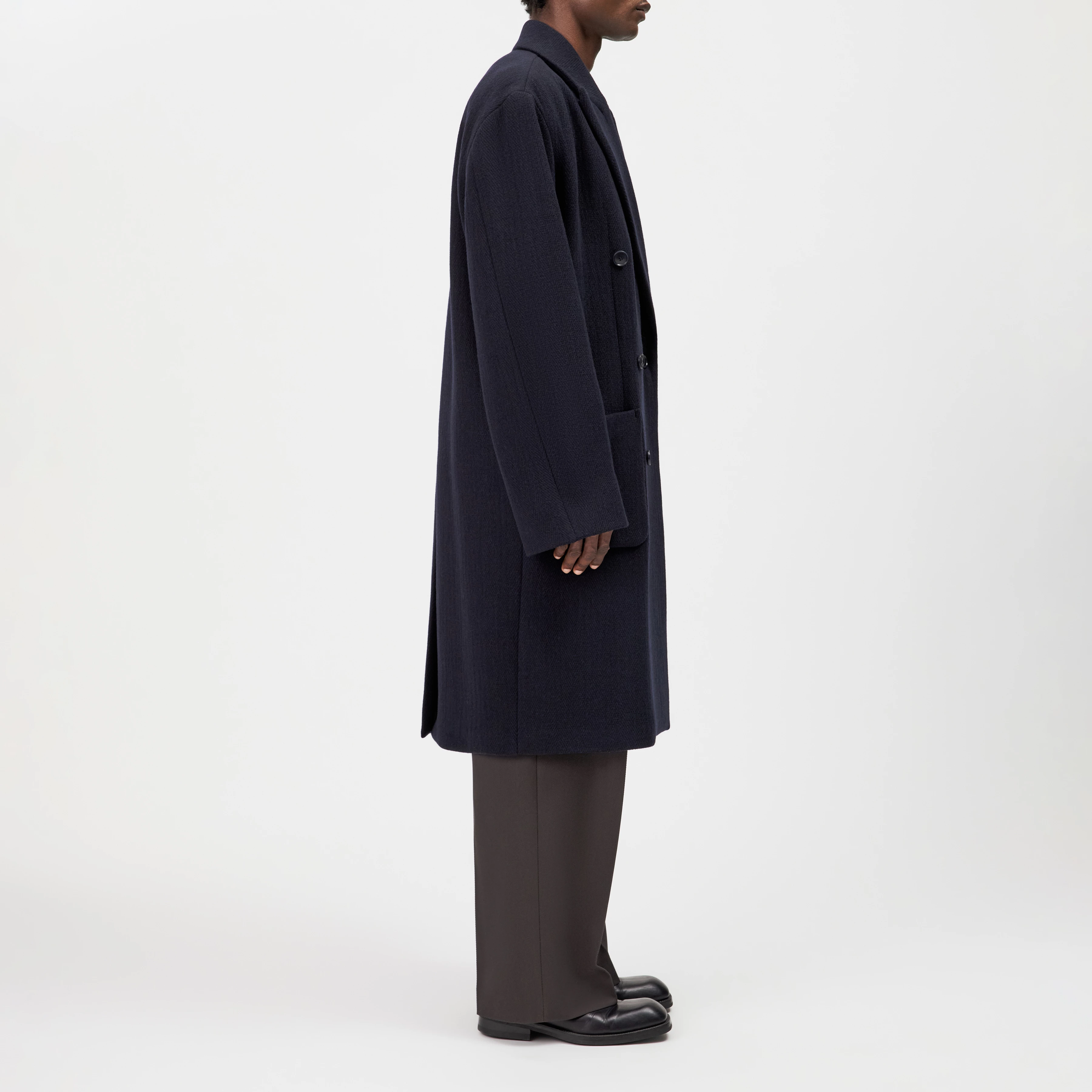 MATESSO - Oversized Wool-Blend Coat - men - blue - Seitenansicht