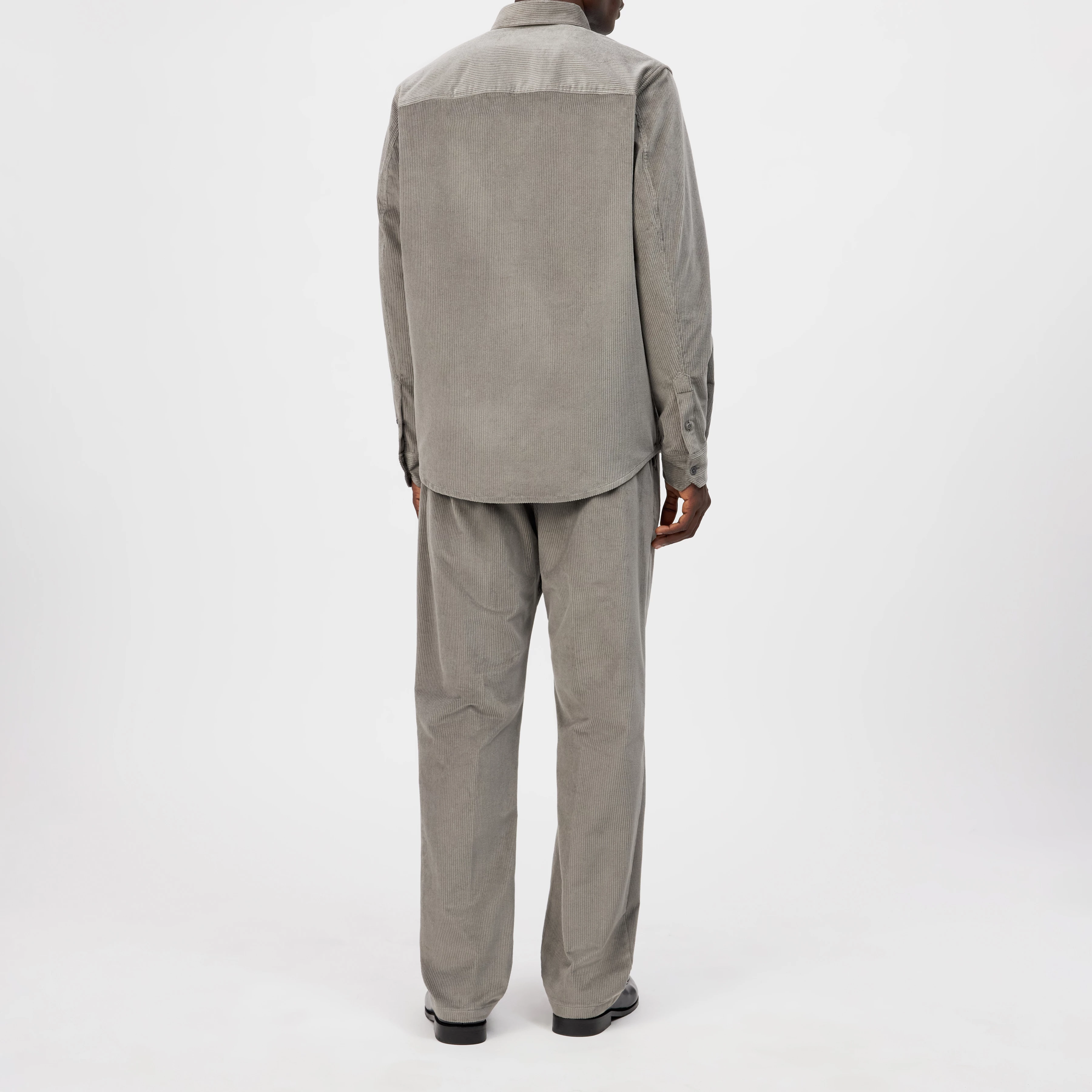 LIET_3 - Button-down shirt in cotton corduroy - men - grey - Rückansicht