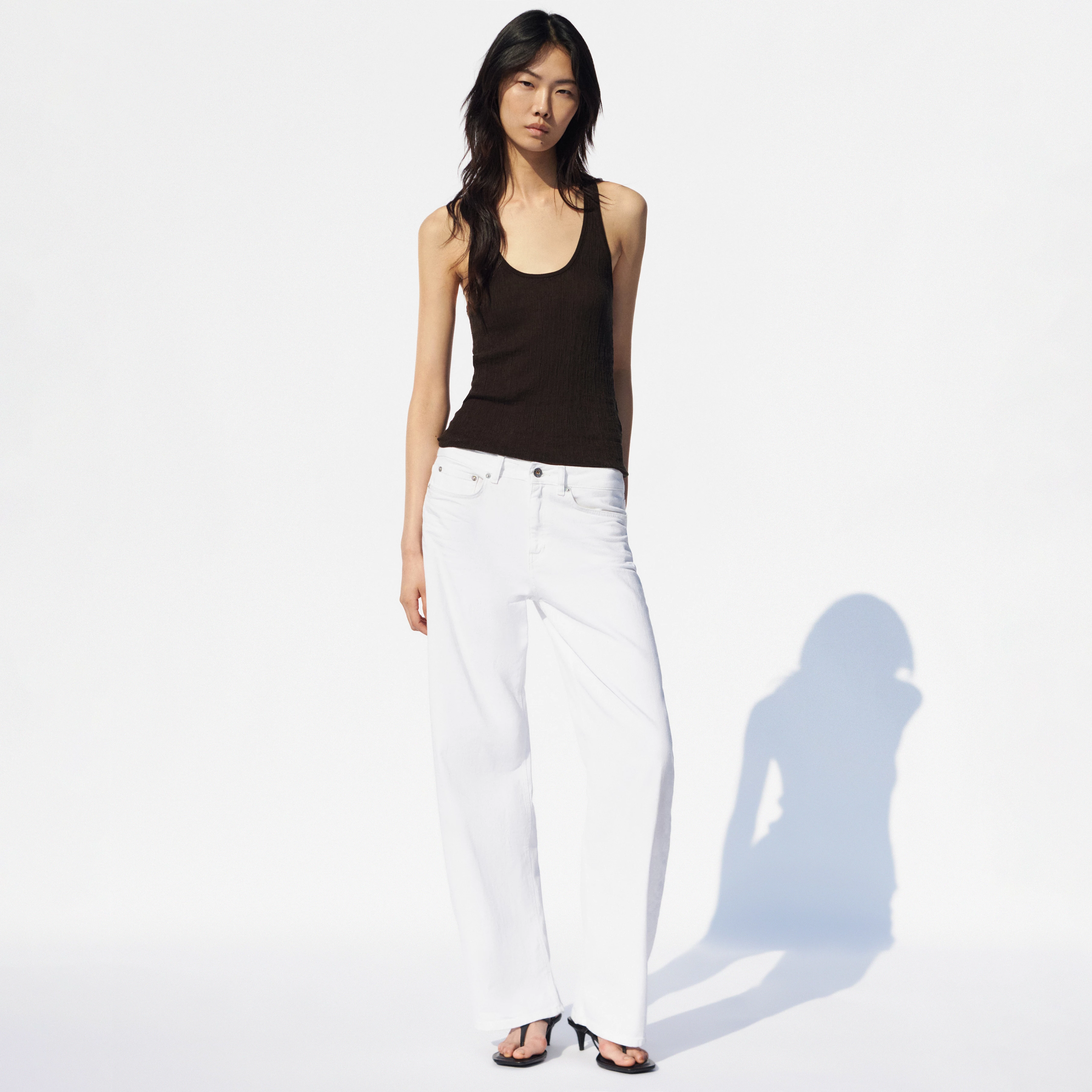 JIMA - Tanktop met ronde hals in zuiver katoen - dames - bruin