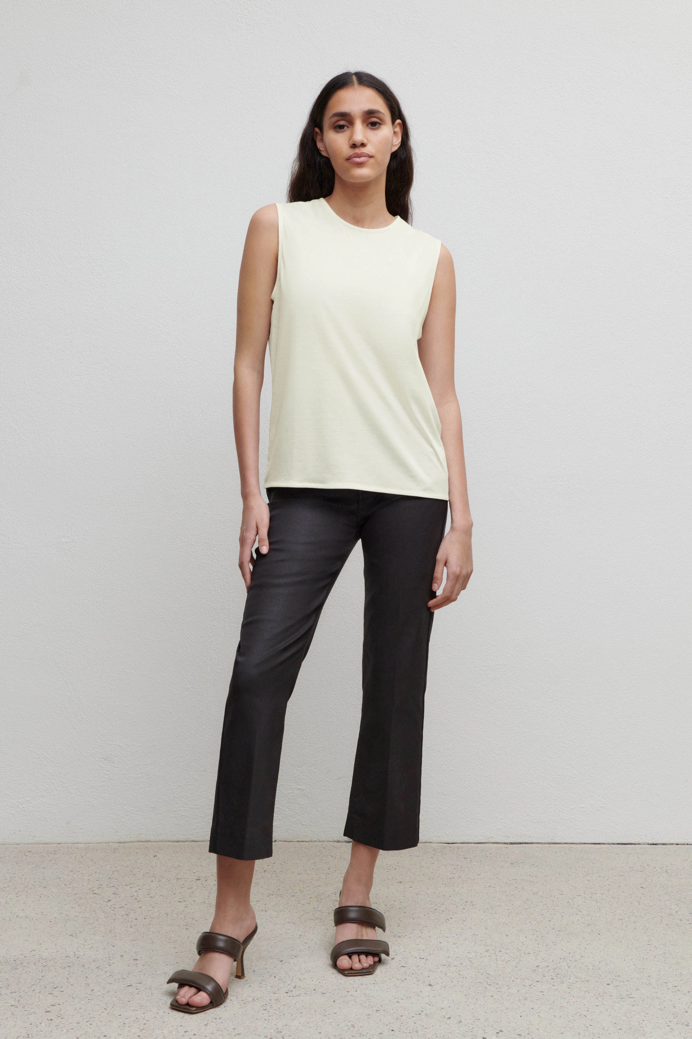 JALISA - Lyocell-cotton jersey top - women - off white - Ganzkörper-Frontansicht
