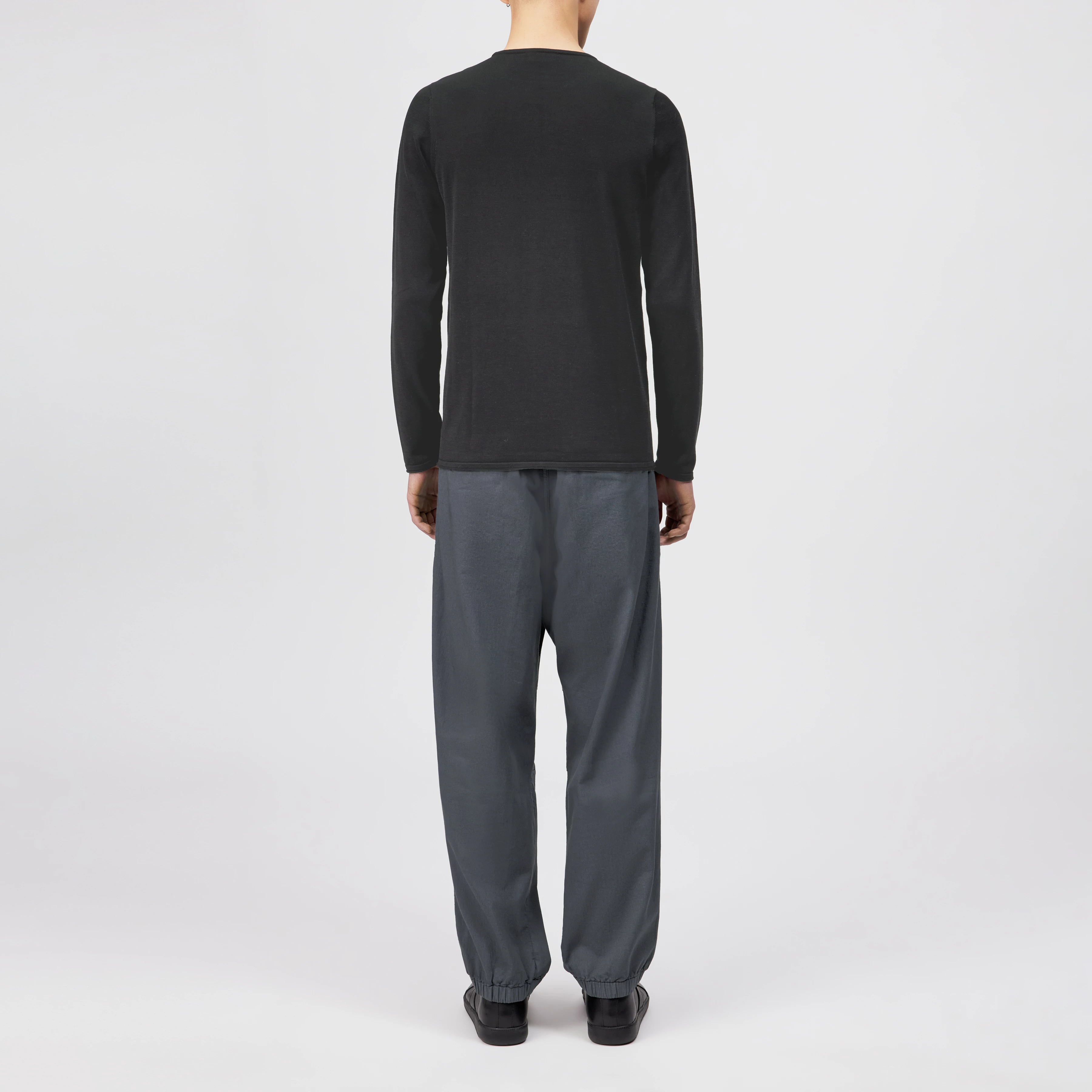 RIKONO - Knitted jumper in clean cotton - men - Natural Aluminium - Rückansicht