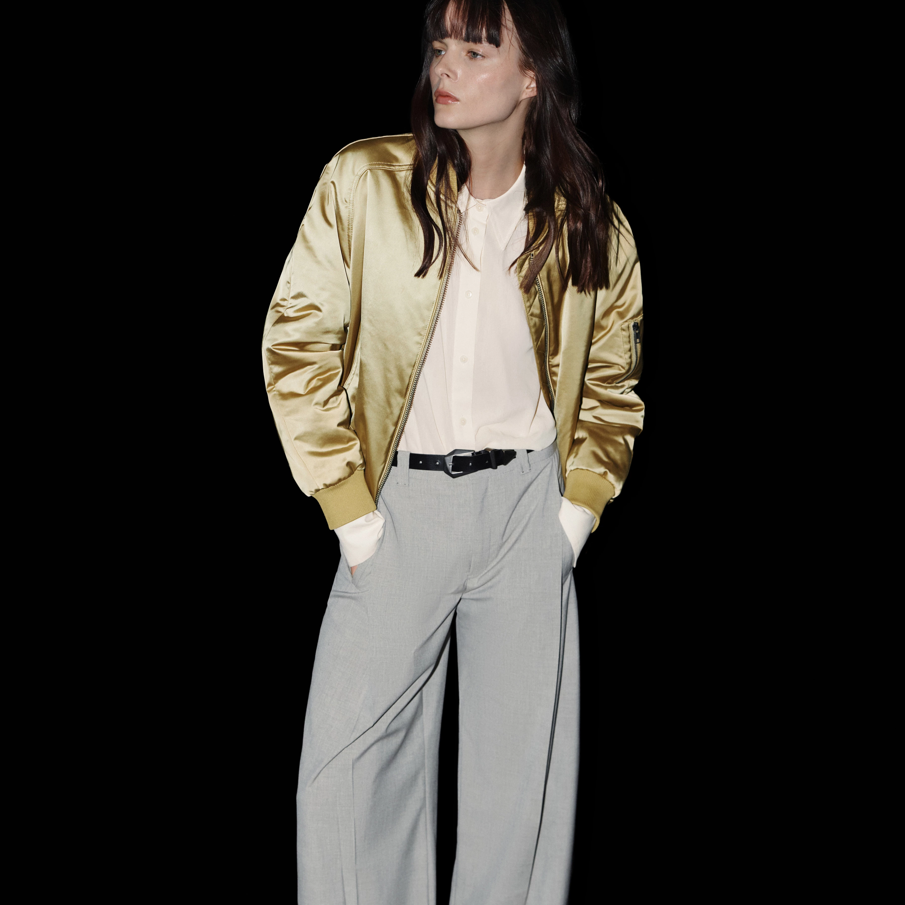 BRAYS - Classic satin-look bomber jacket - women - brown