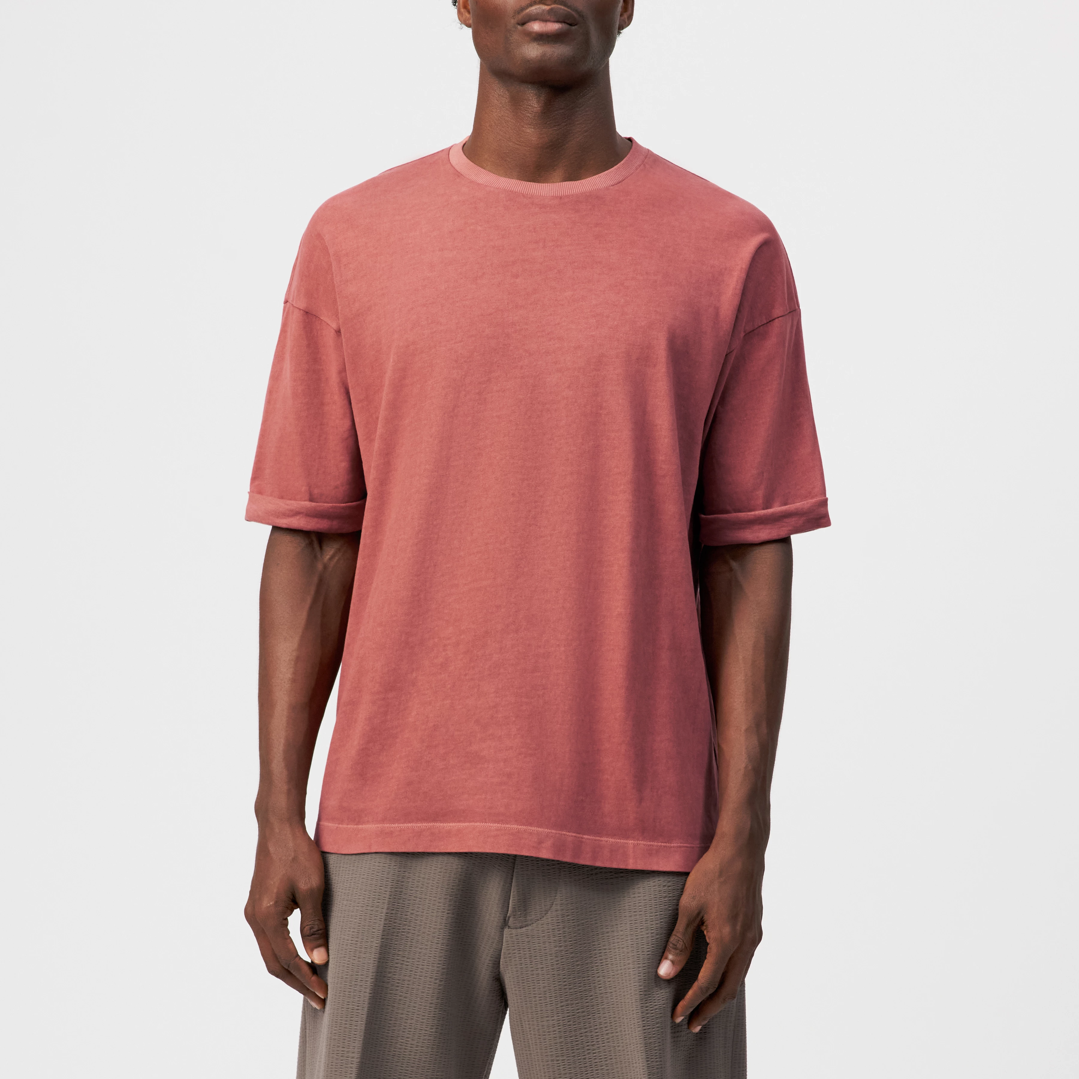 NOLIEN - Loose T-shirt in soft jersey - men - orange - Frontansicht