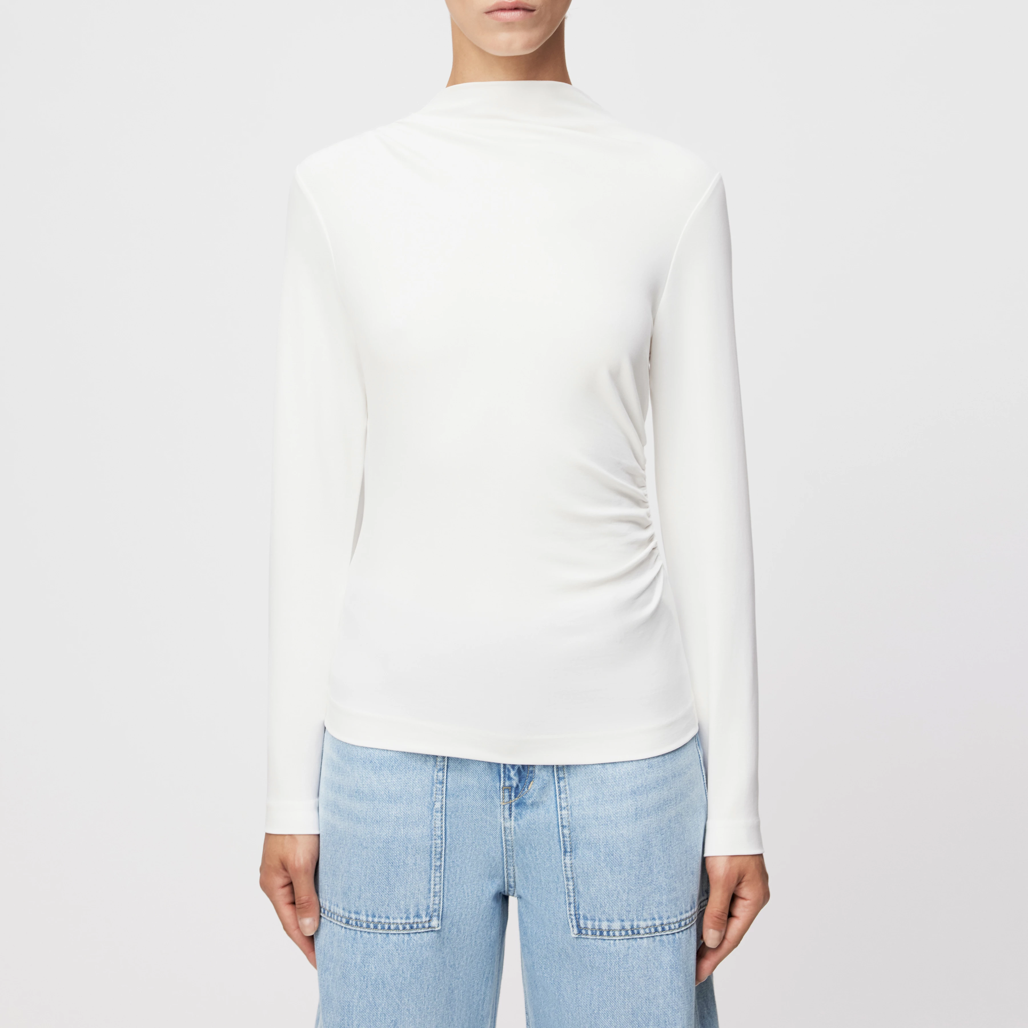 TIRY - Longsleeve in Lyocell-Mix - Damen - off white - Frontansicht