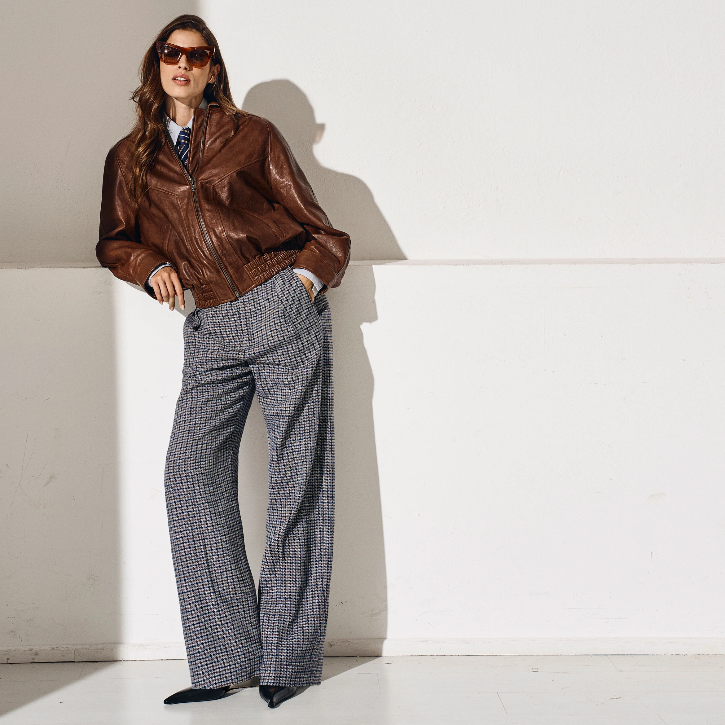 ADUCT - Straight leg tailored trousers - women - blue