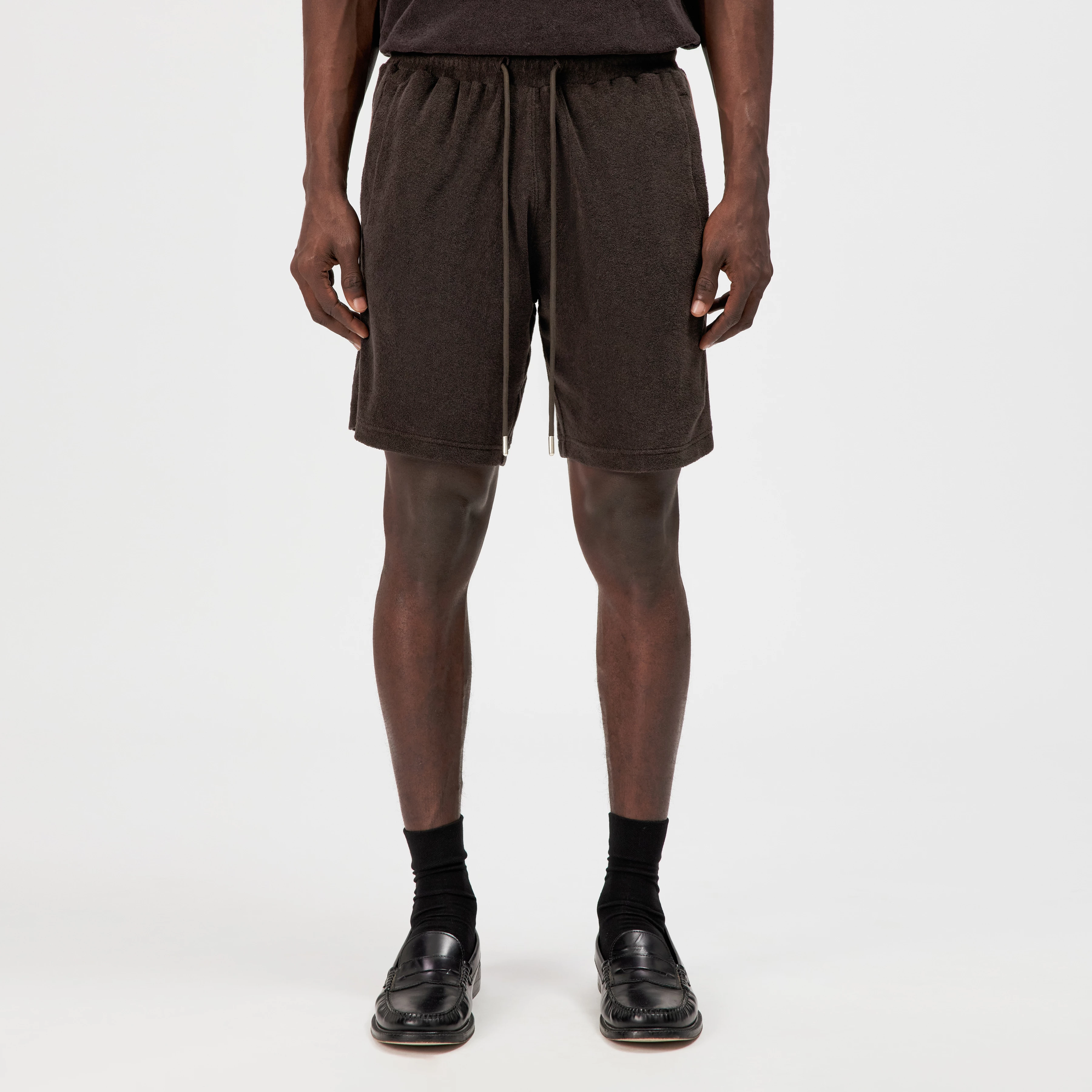 BRIKKO - Casual terry shorts - men - brown - Frontansicht