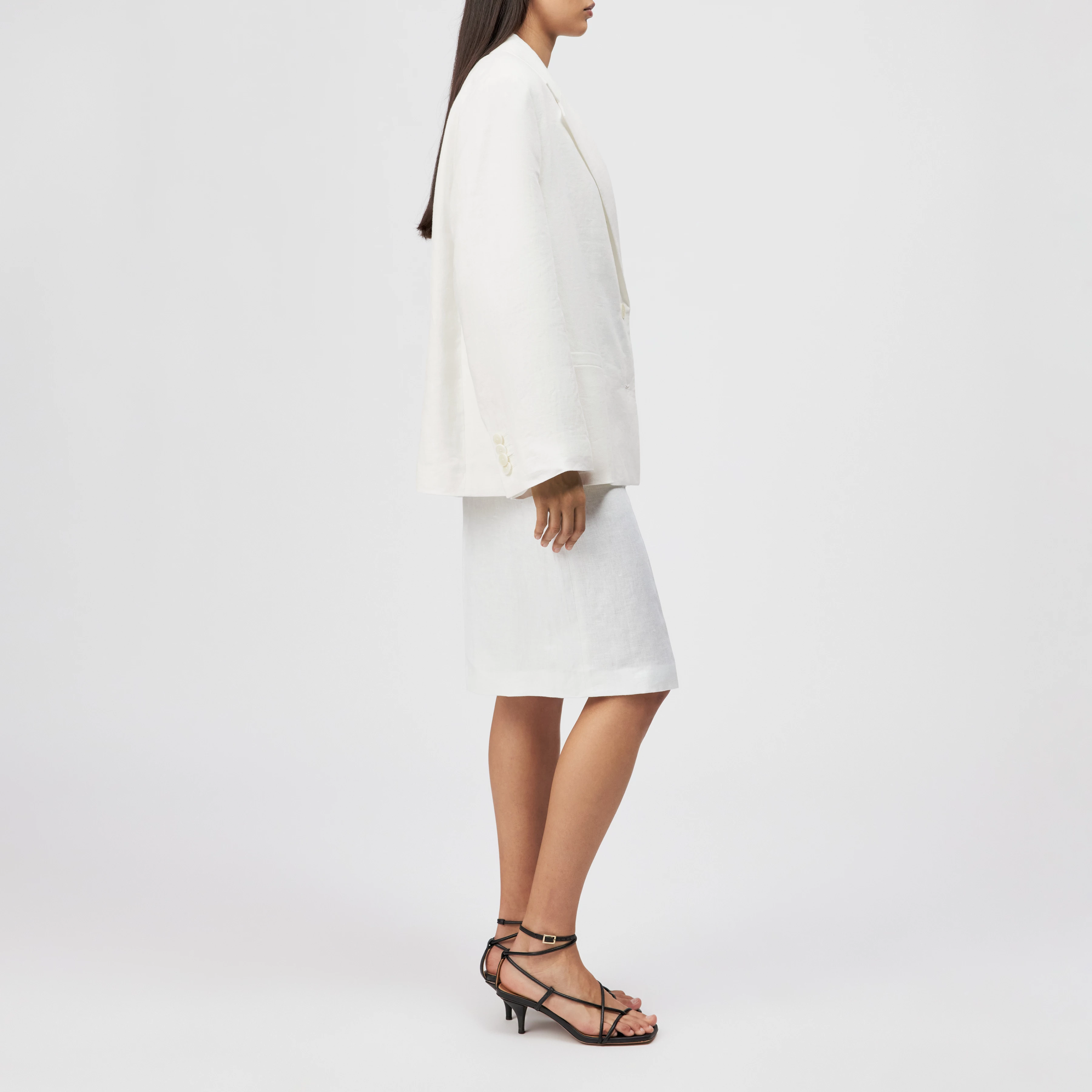 IVERLY - Pure linen oversized blazer - women - off white - Seitenansicht