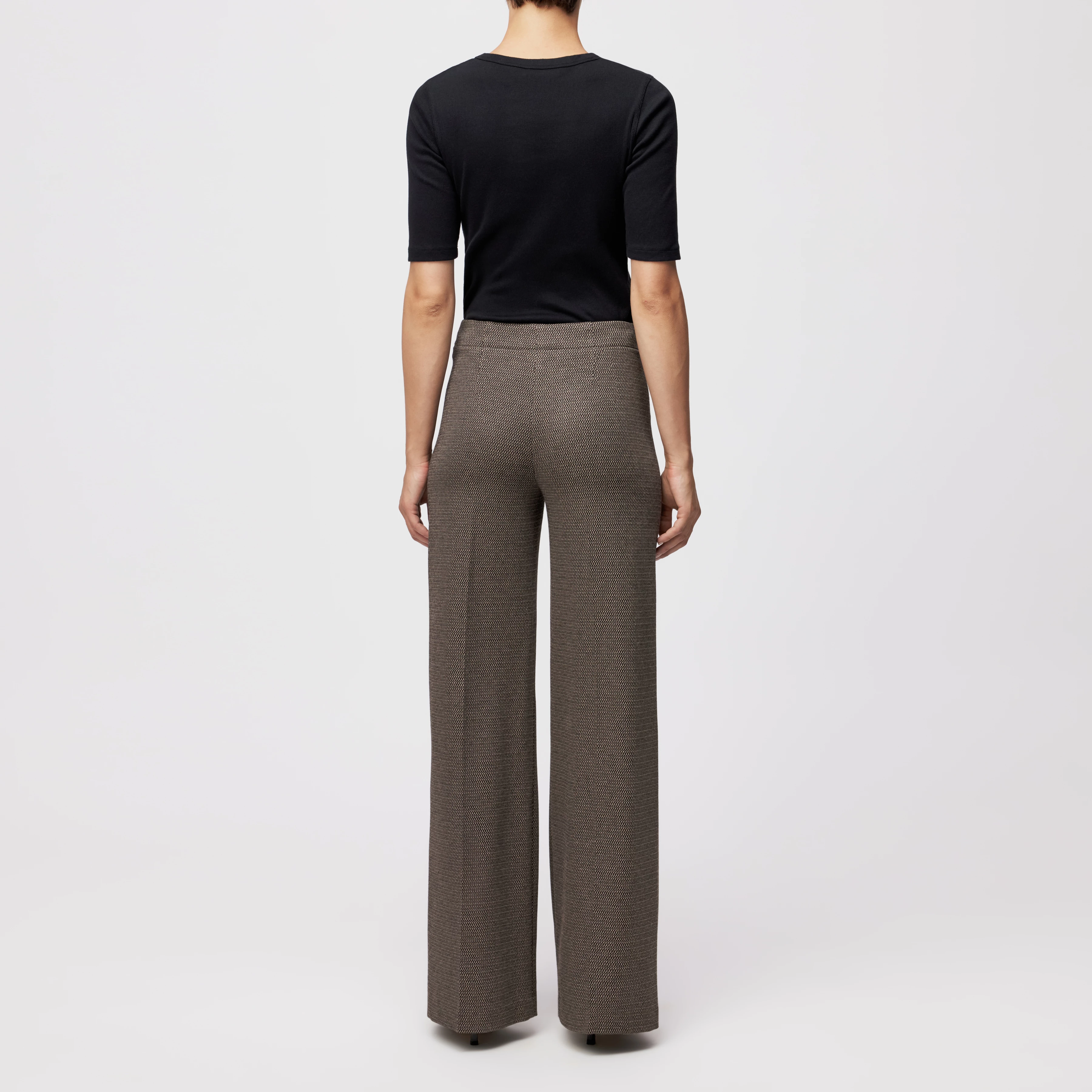 BEFORE - Marlenehose in Jacquard - Damen - braun - Rückansicht