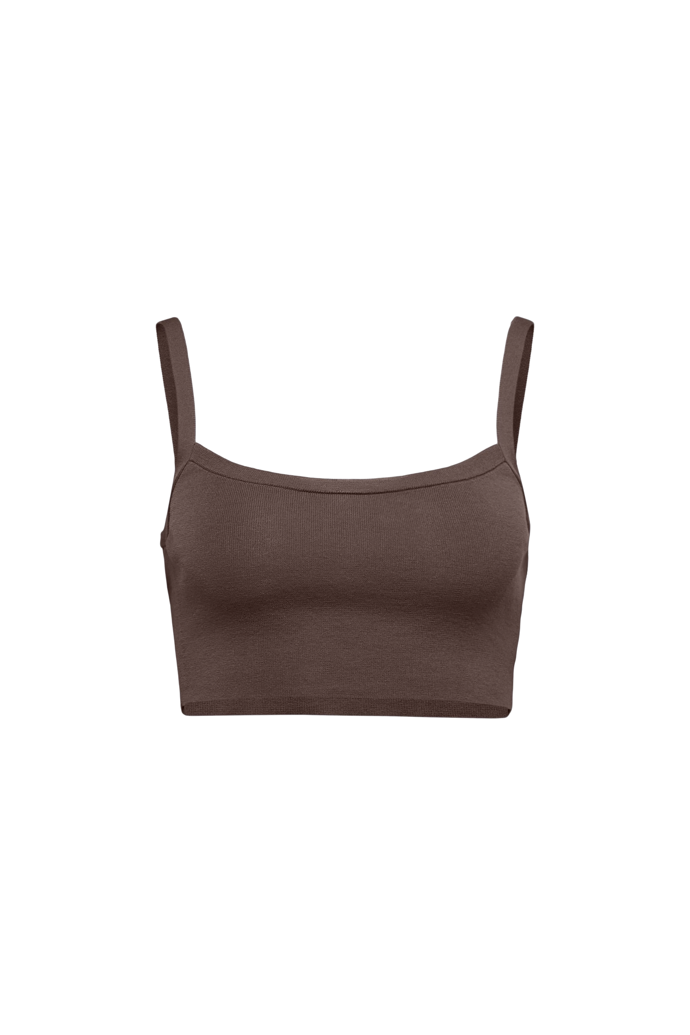 JOSEY - Cropped Trägertop in mattem Look - Damen - braun - Freisteller Frontansicht