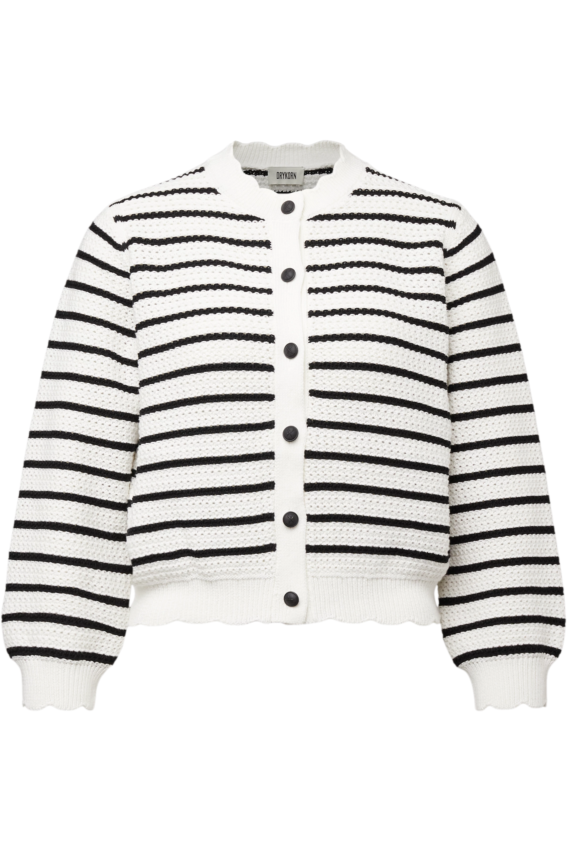 FRANCY - Striped cardigan in pure cotton - women - off white - Freisteller Frontansicht