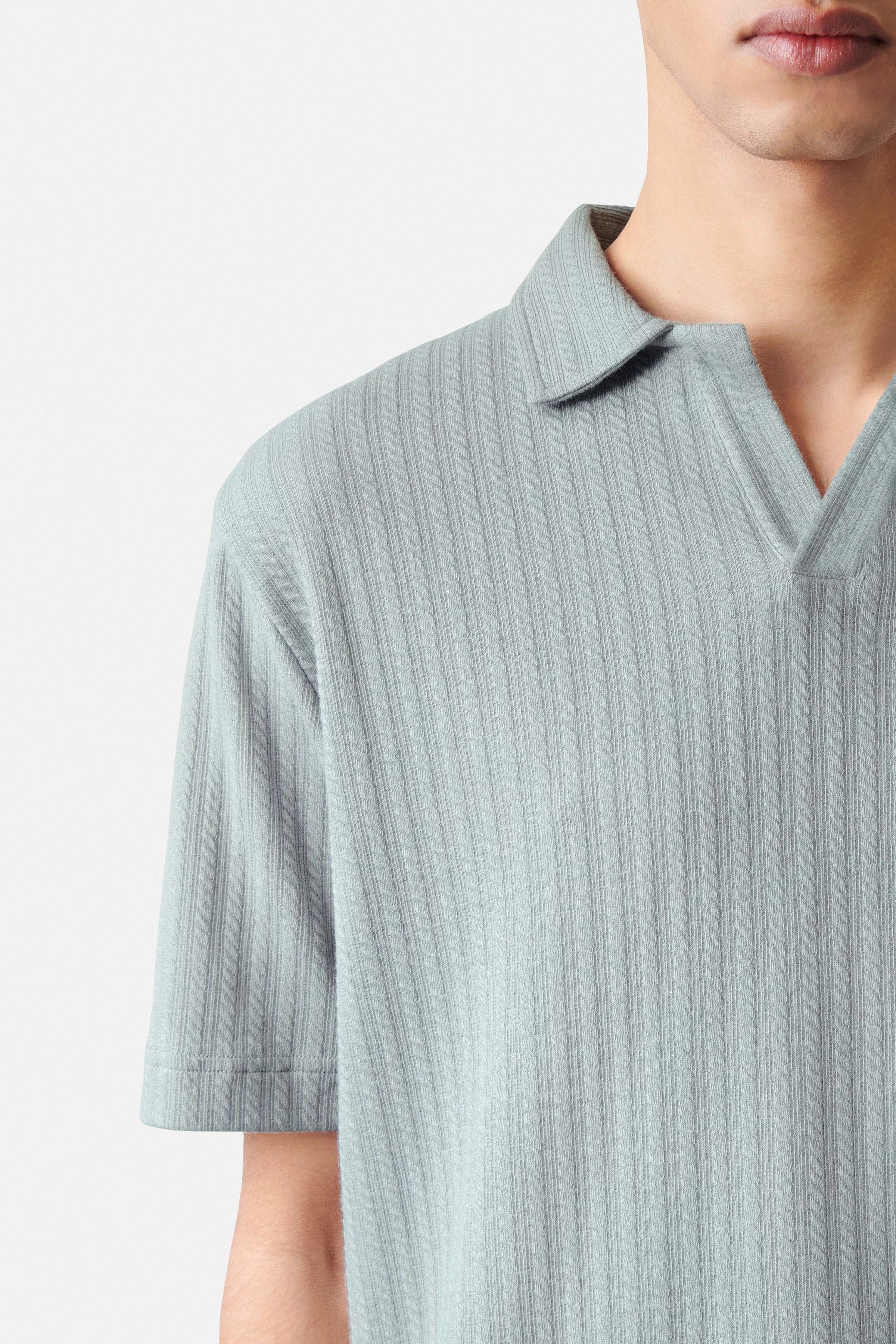 BENEDICKT - regular fit polo van katoenmix - heren - blauw - Seitenansicht