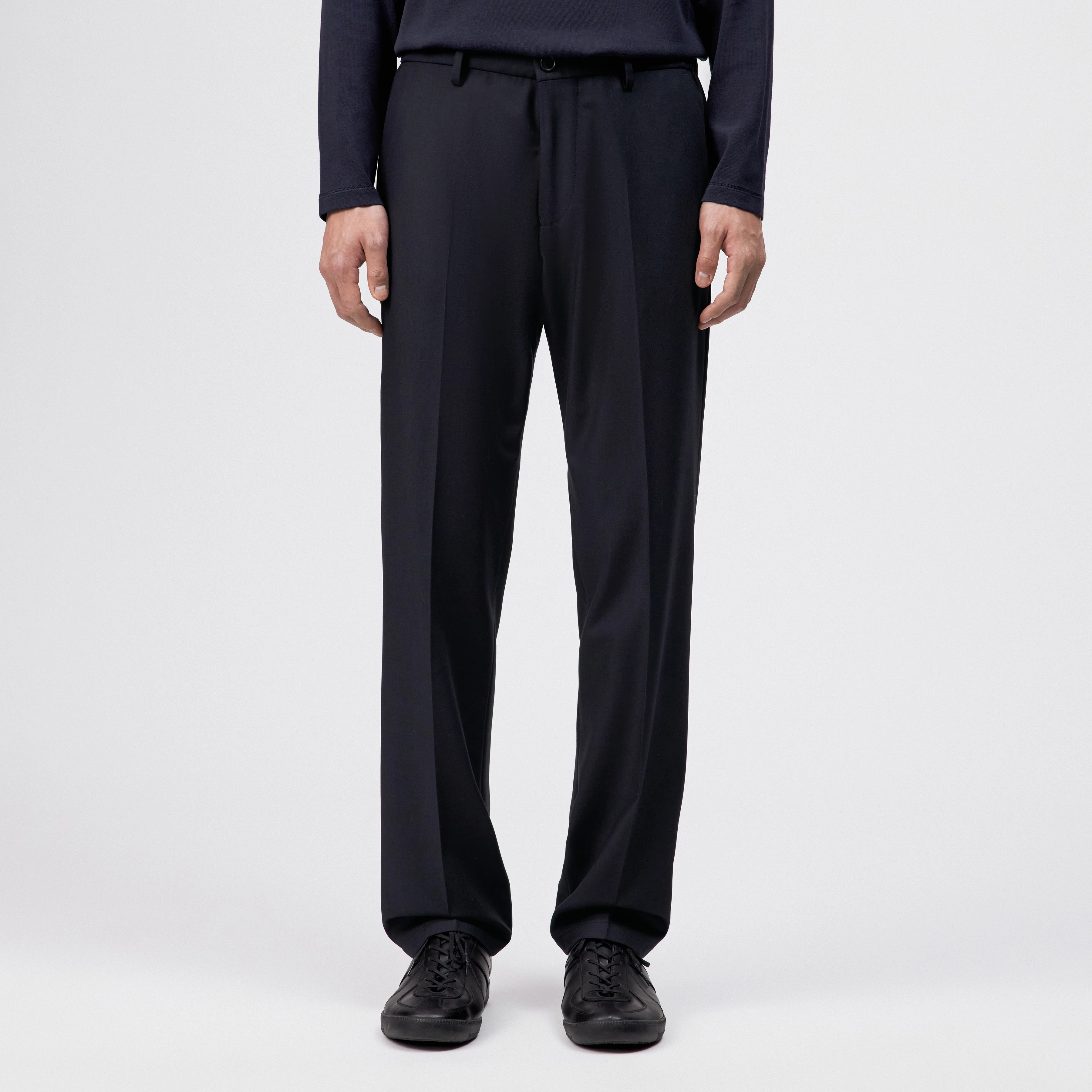 AJEND_RGLR_SK - Tailored trousers in wool blend - men - blue - Frontansicht