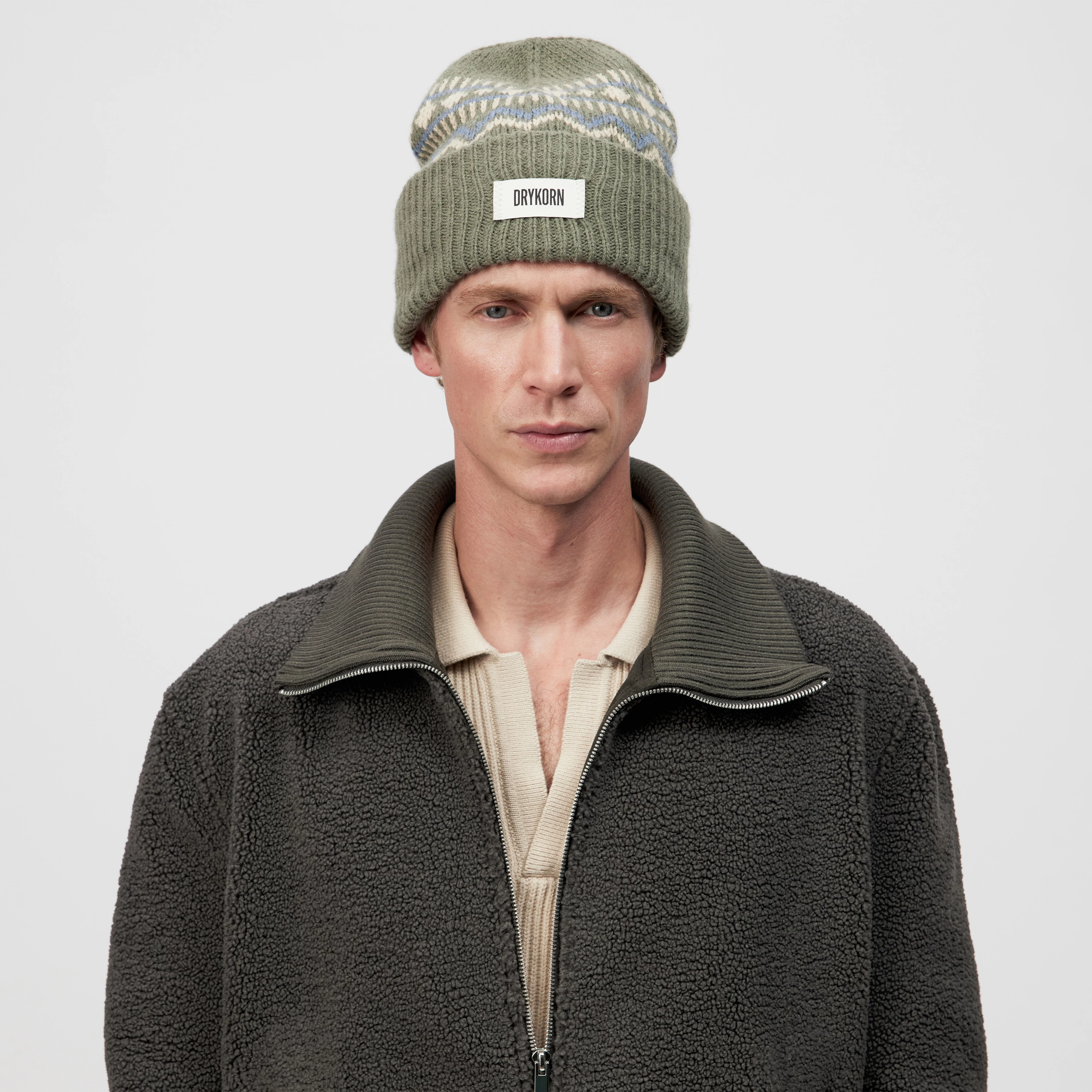 LOAH - Beanie in alpaca-wolmix - unisex - groen - Rückansicht